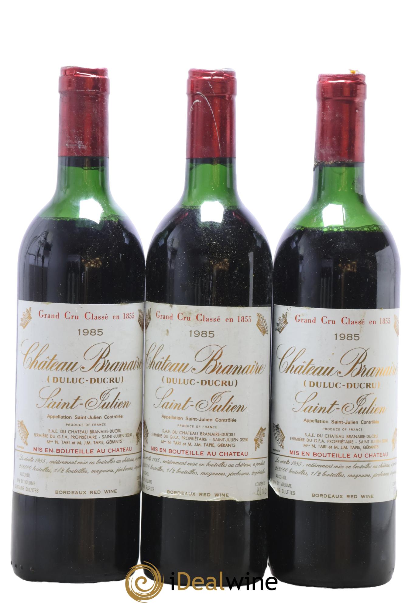 Château Branaire Ducru 4ème Grand Cru Classé 1985 - Lot of 3 bottles - 0