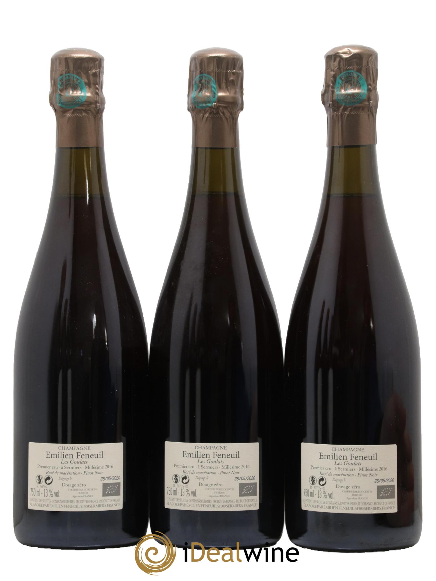 Champagne - Les Goulats Emilien Feneuil 2016 - Lot de 3 bouteilles - 1