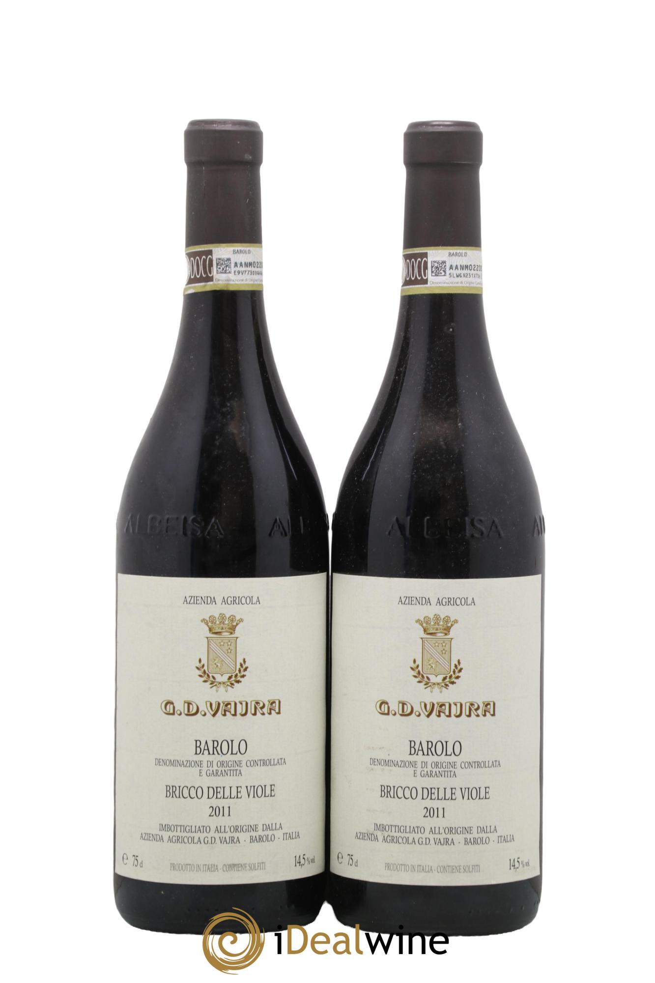 Barolo DOCG Bricco Delle Viole G.D Vajra 2011 - Lot de 2 bouteilles - 0