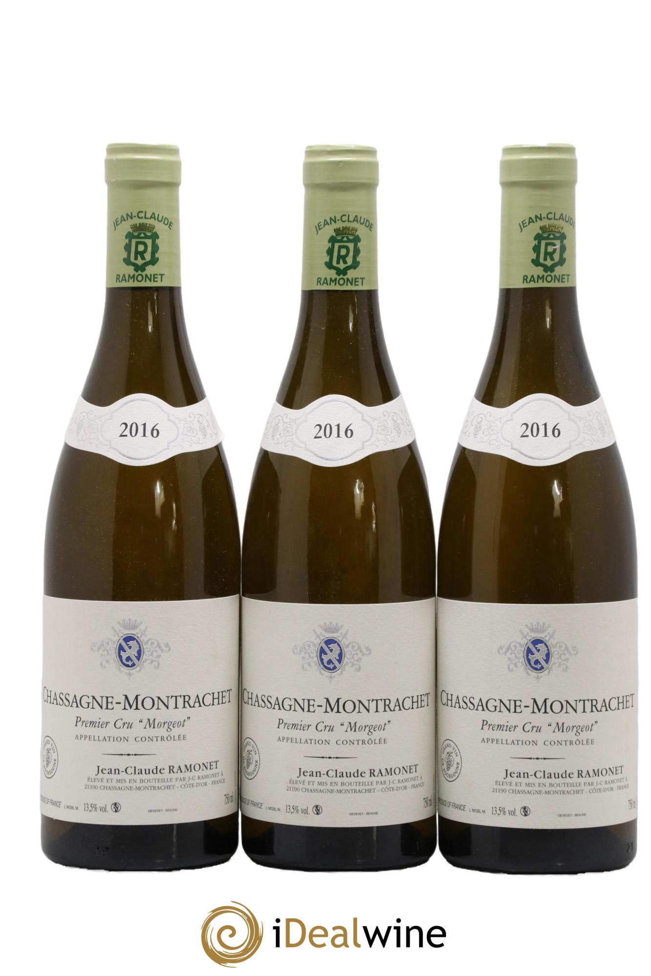 Chassagne-Montrachet 1er Cru Morgeot Ramonet (Domaine) 2016 - Lot de 3 bouteilles - 0