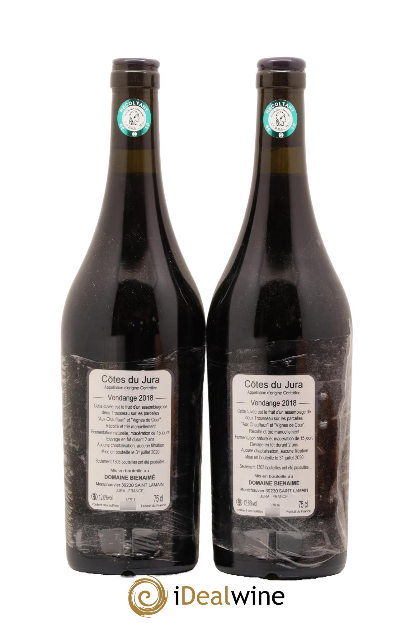 Côtes du Jura Trousseau Bruno Bienaimé 2018 - Lot de 2 bouteilles - 1