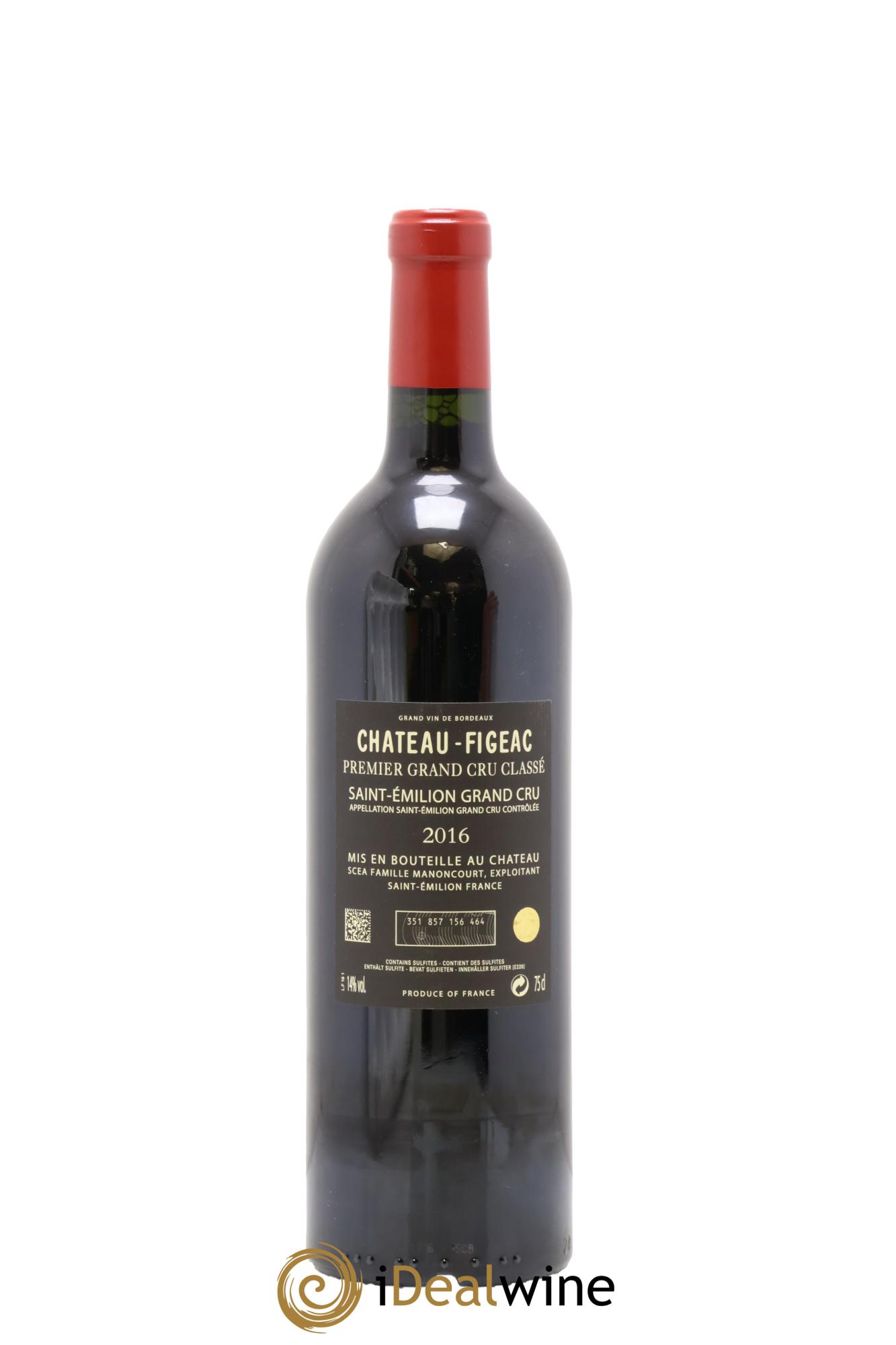 Château Figeac 1er Grand Cru Classé A 2016 - Lot de 1 bouteille - 1