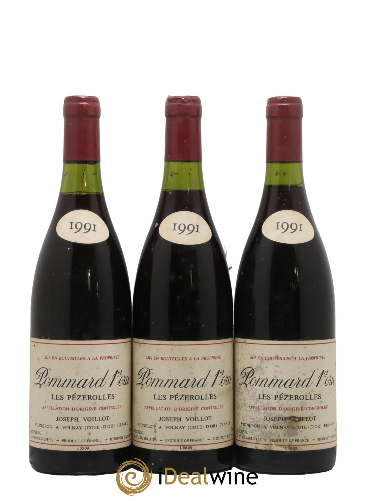 Pommard 1er Cru Les Pèzerolles Joseph Voillot (Domaine) 1991 - Lot de 3 bouteilles - 0