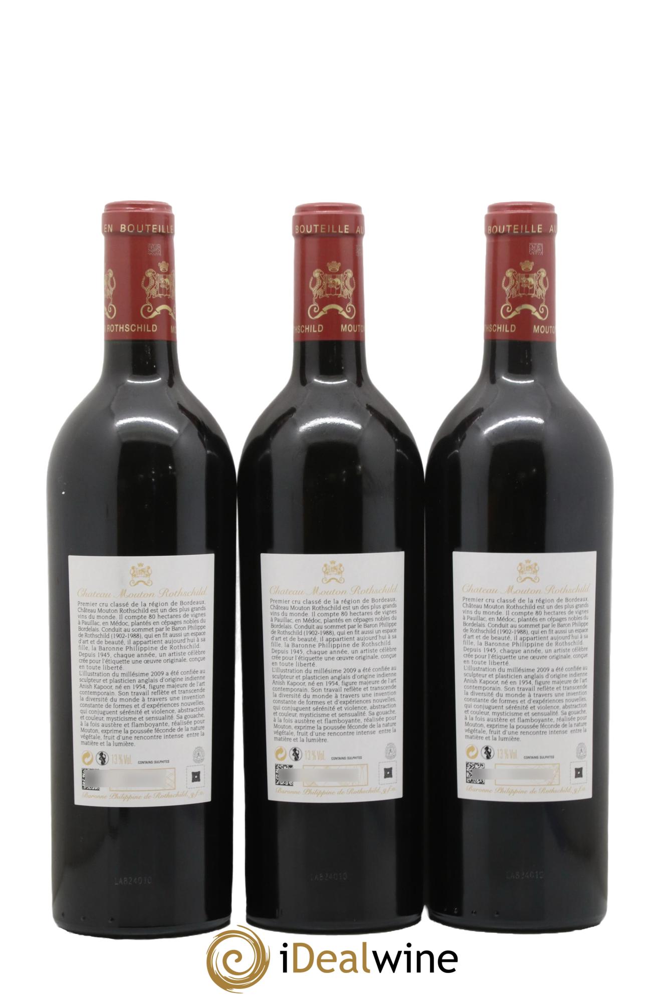 Château Mouton Rothschild 1er Grand Cru Classé 2009 - Lot of 3 bottles - 1