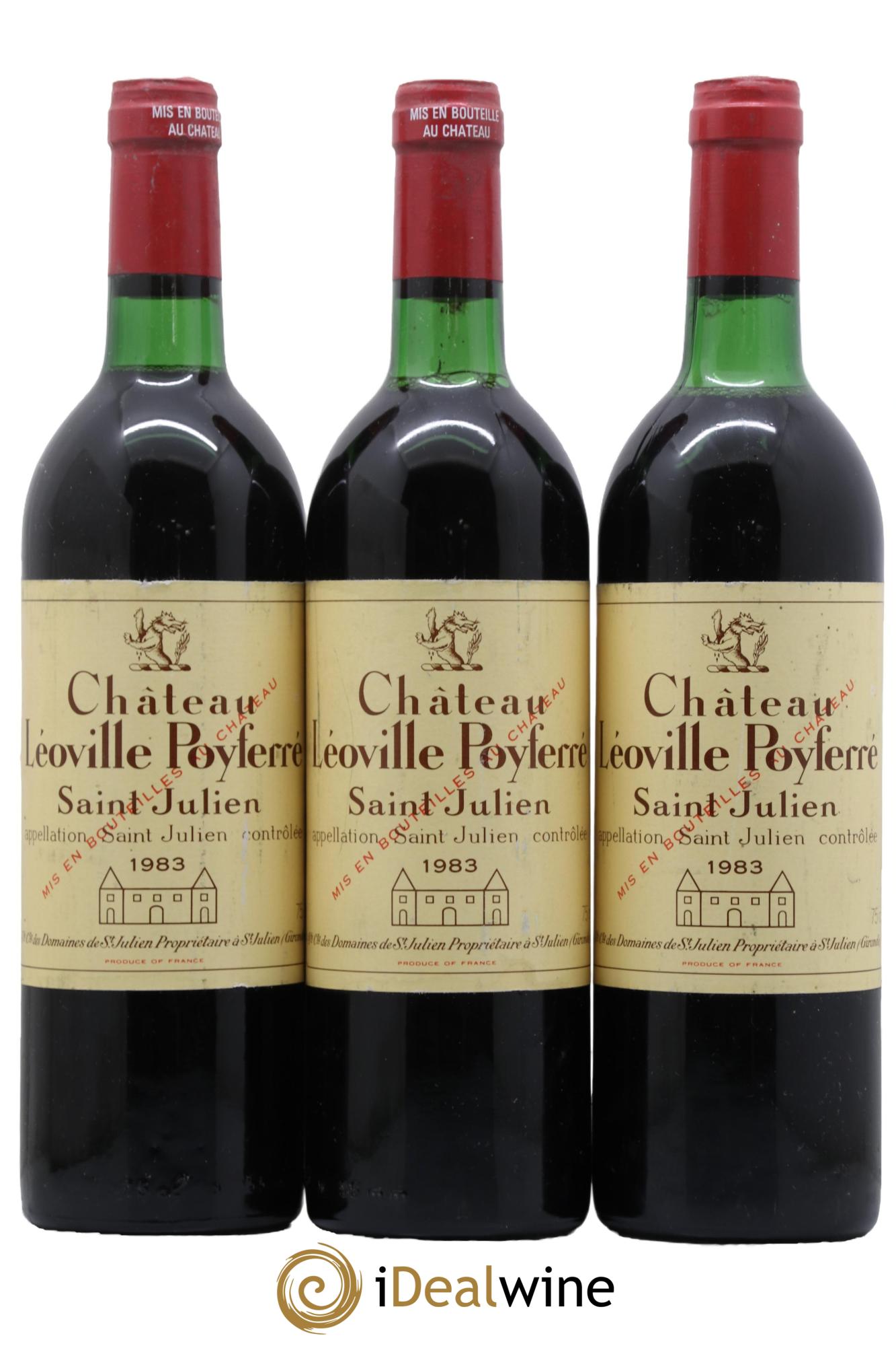 Château Léoville Poyferré 2ème Grand Cru Classé 1983 - Lot de 3 bouteilles - 0