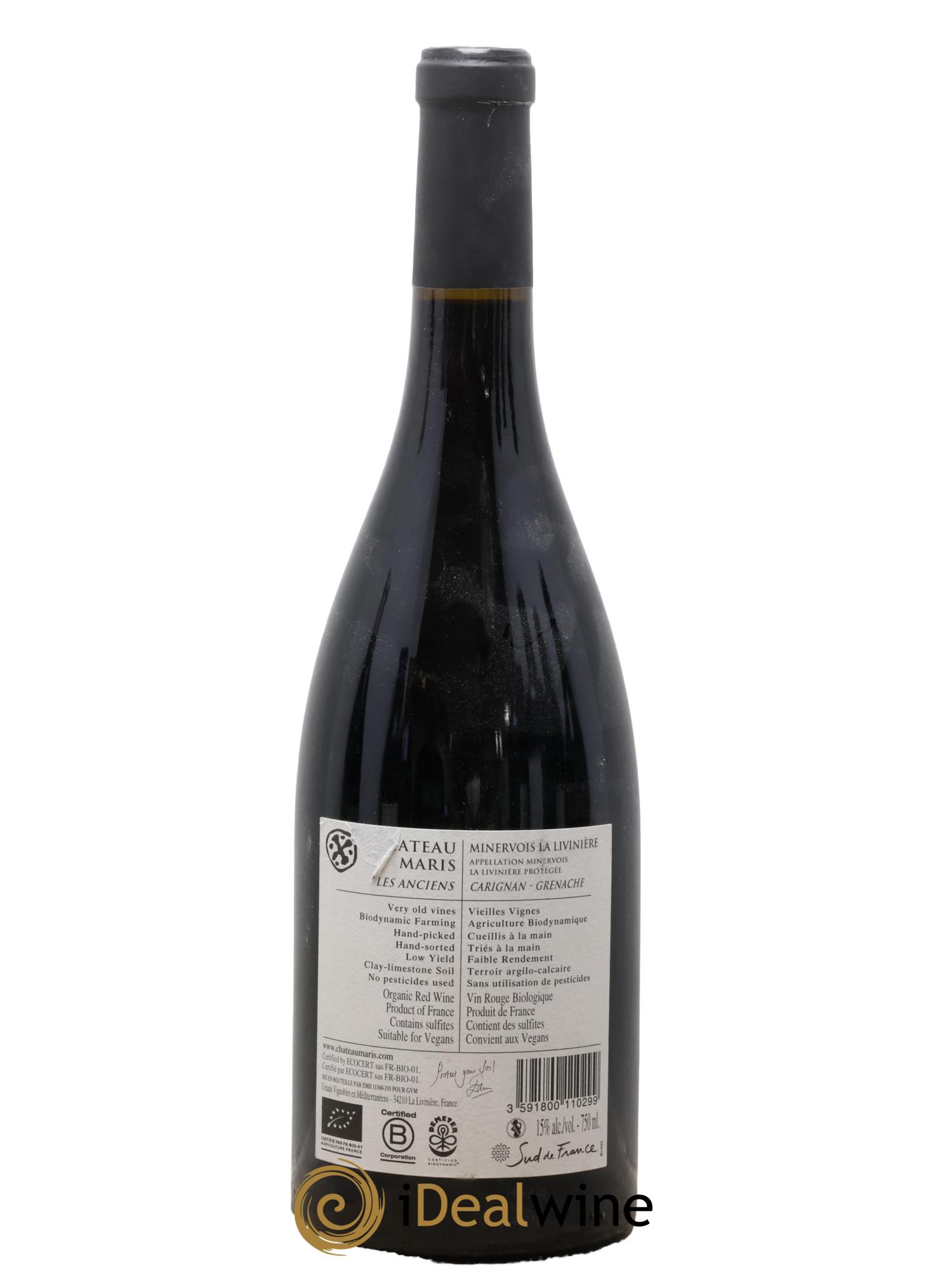 Minervois La Livinière Les Anciens Château Maris 2017 - Lot de 1 bouteille - 1