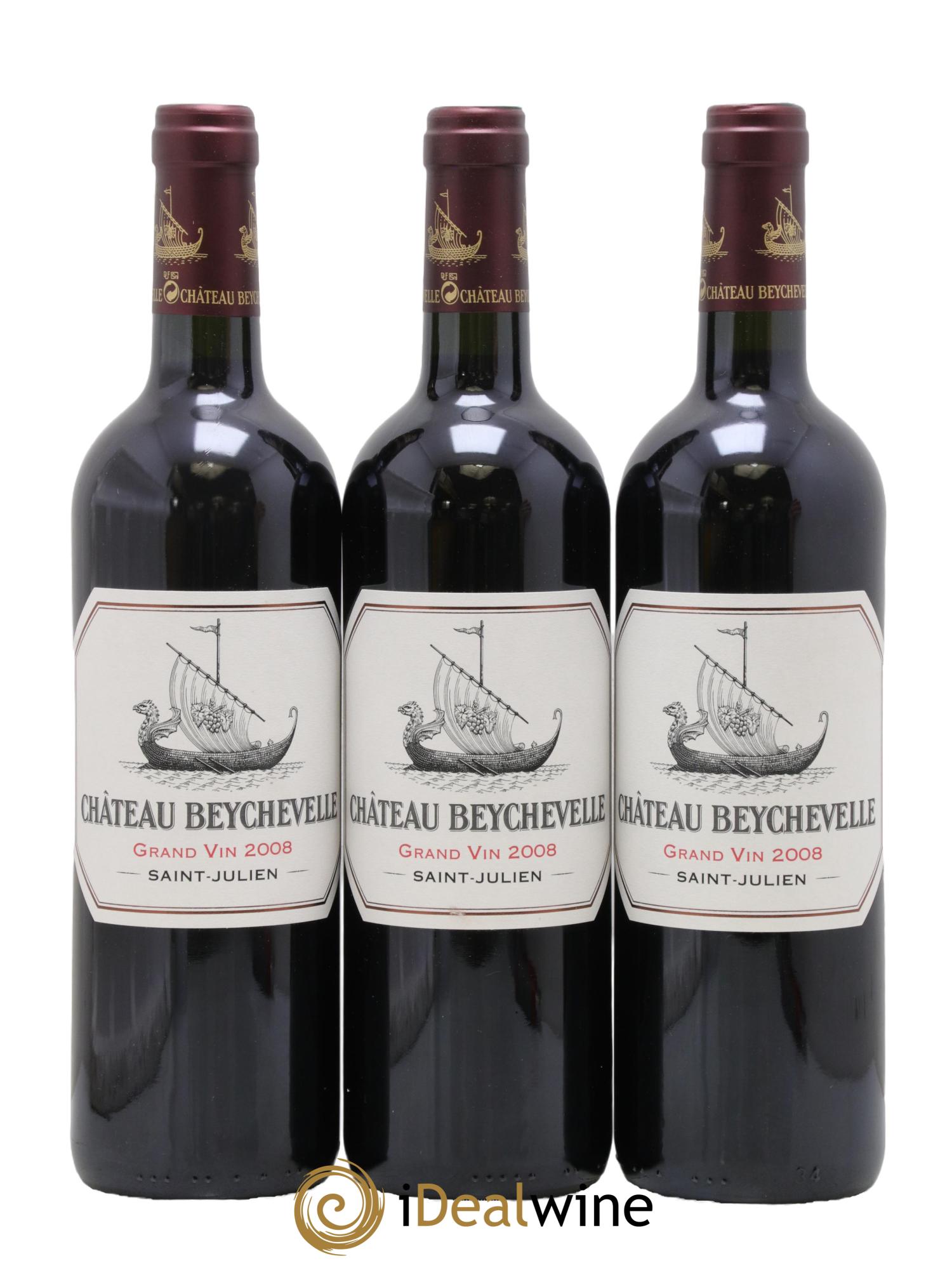 Château Beychevelle 4ème Grand Cru Classé 2008 - Posten von 3 Flaschen - 0