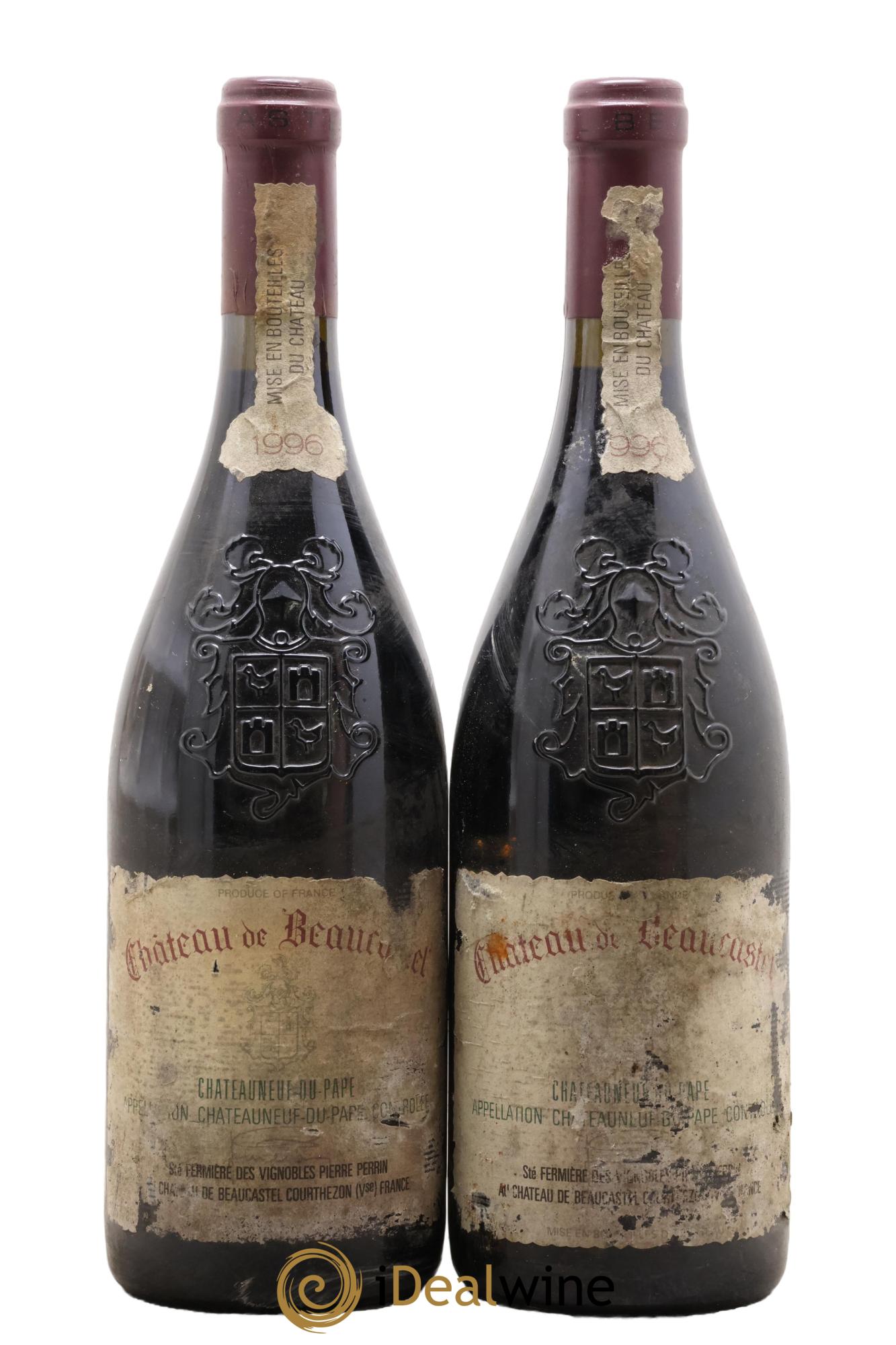 Châteauneuf-du-Pape Château de Beaucastel Famille Perrin 1996 - Lot of 2 bottles - 0