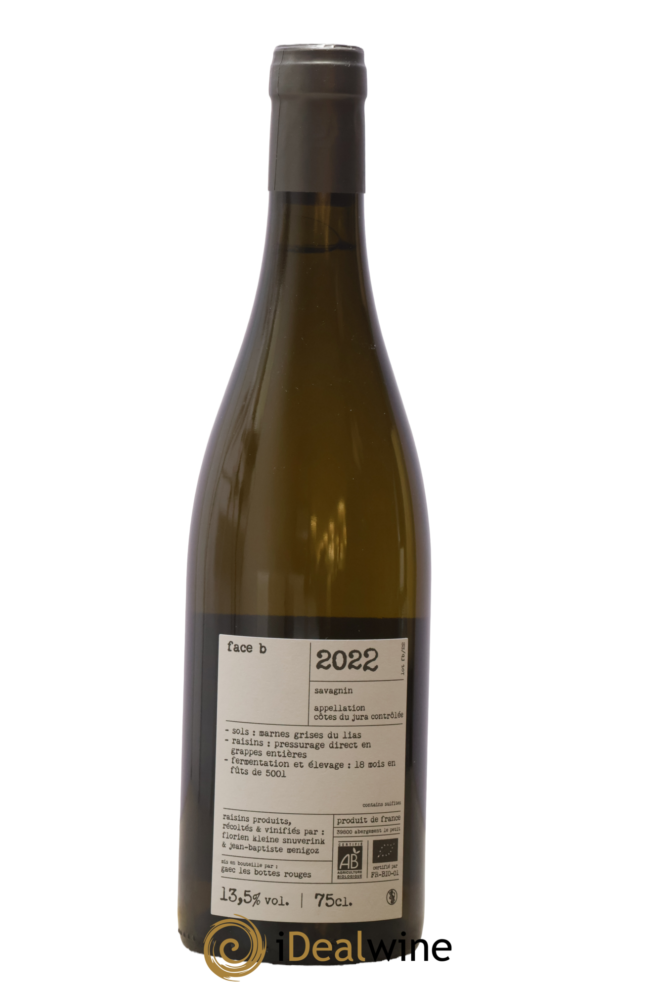 Côtes du Jura Face B Savagnin Les Bottes Rouges 2022 - Lot de 1 bouteille - 1