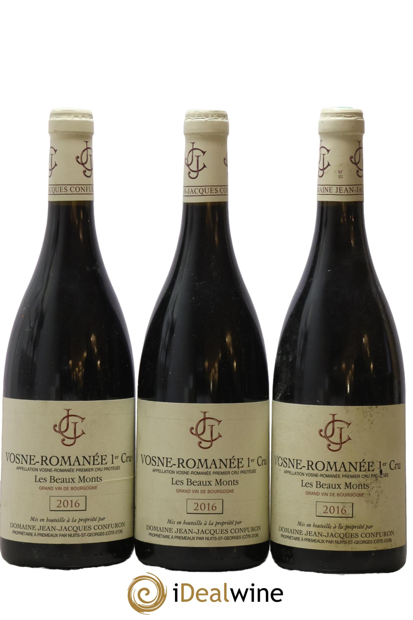 Vosne-Romanée 1er Cru Les Beaux Monts Jean-Jacques Confuron 2016 - Lot of 3 bottles - 0