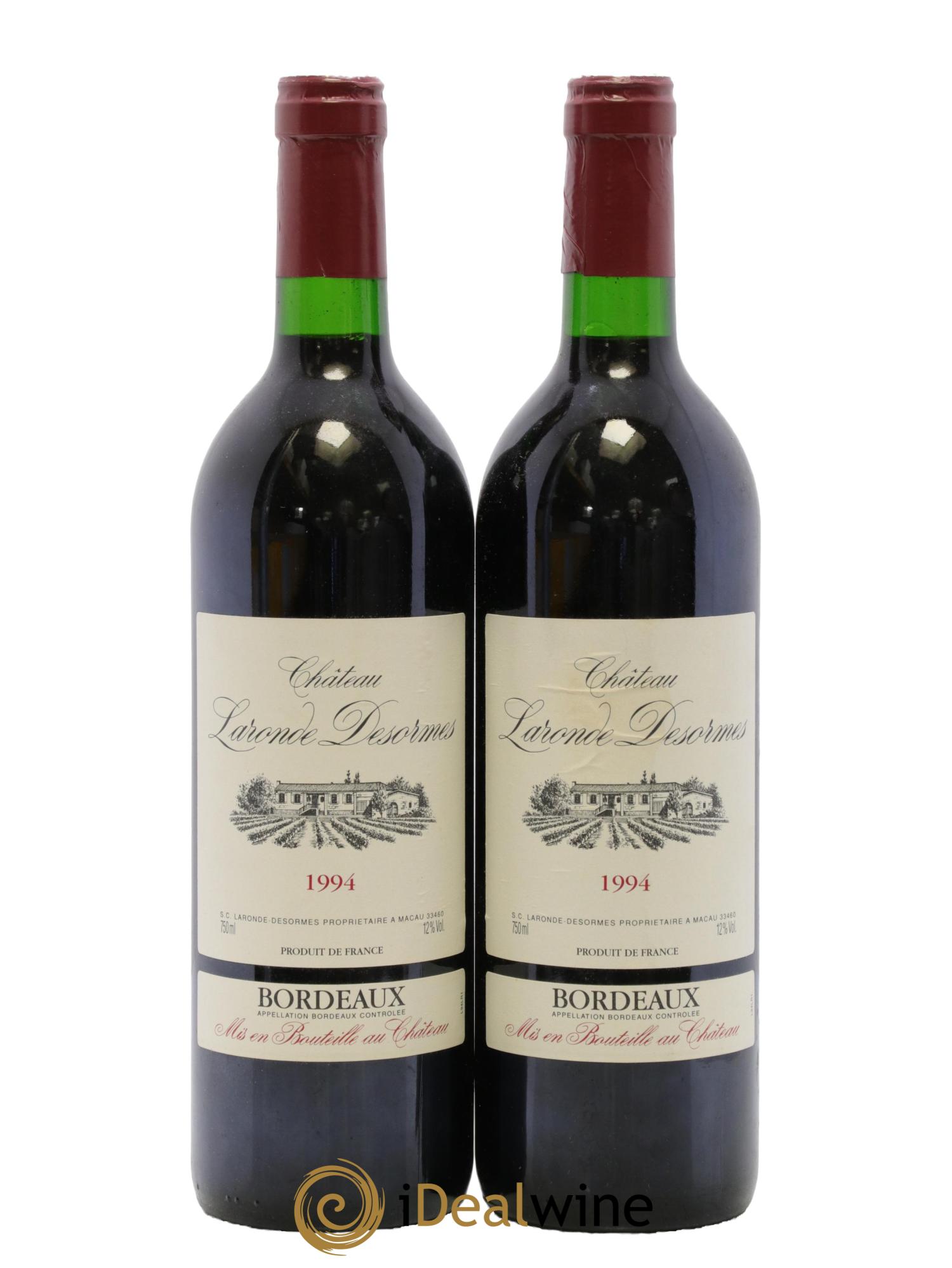 Bordeaux Supérieur Château Laronde Desormes 1994 - Lotto di 2 bottiglie - 0