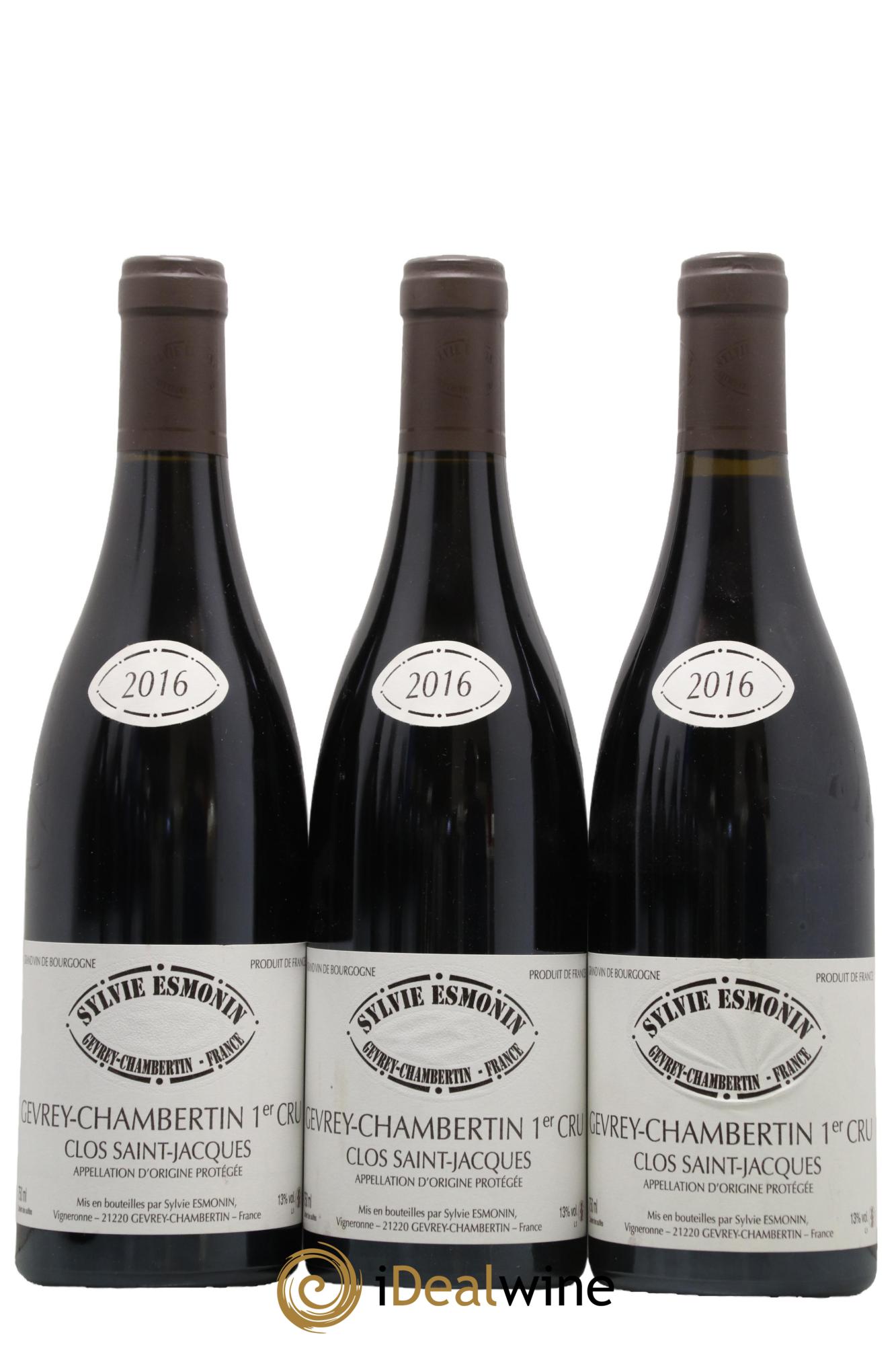 Gevrey-Chambertin 1er Cru Clos Saint Jacques Sylvie Esmonin 2016 - Lot de 3 bouteilles - 0