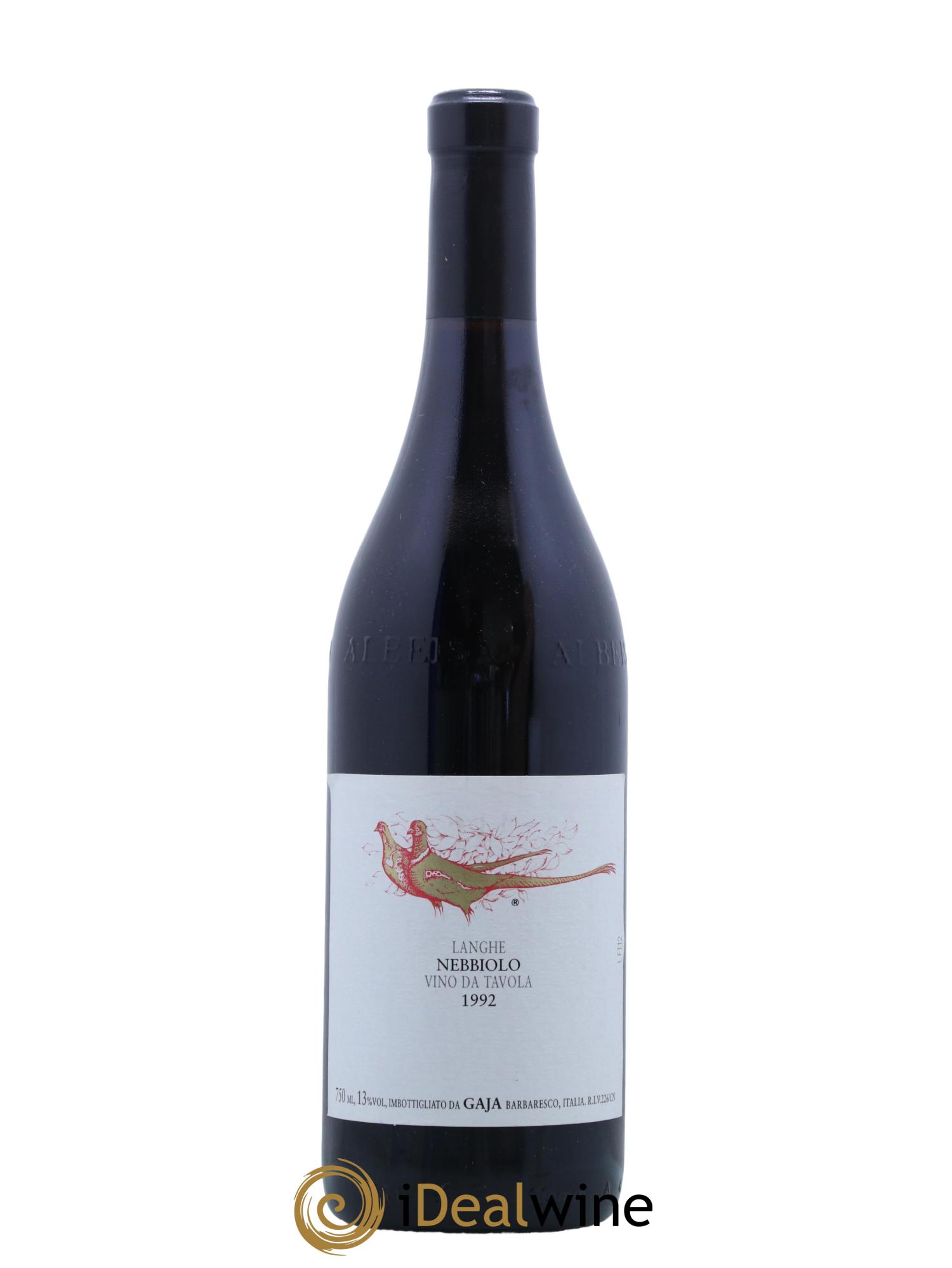 Langhe DOC Nebbiolo Fagiani d'Oro Gaja 1992 - Lot de 1 bouteille - 0
