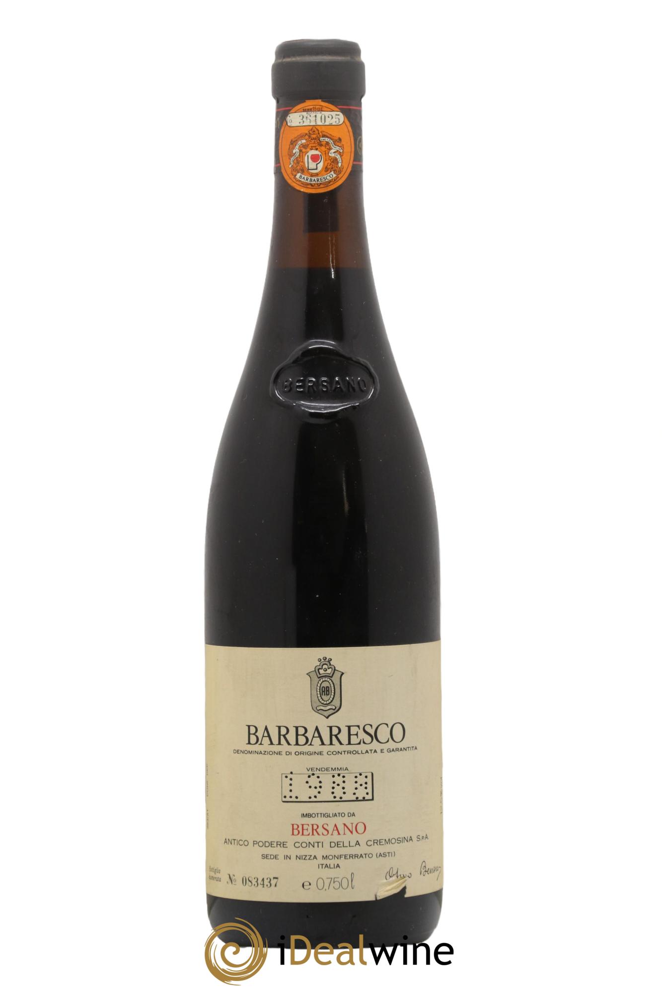 Barolo Bersano Antico Podere Della Cremosina 1988 - Lot de 1 bouteille - 0