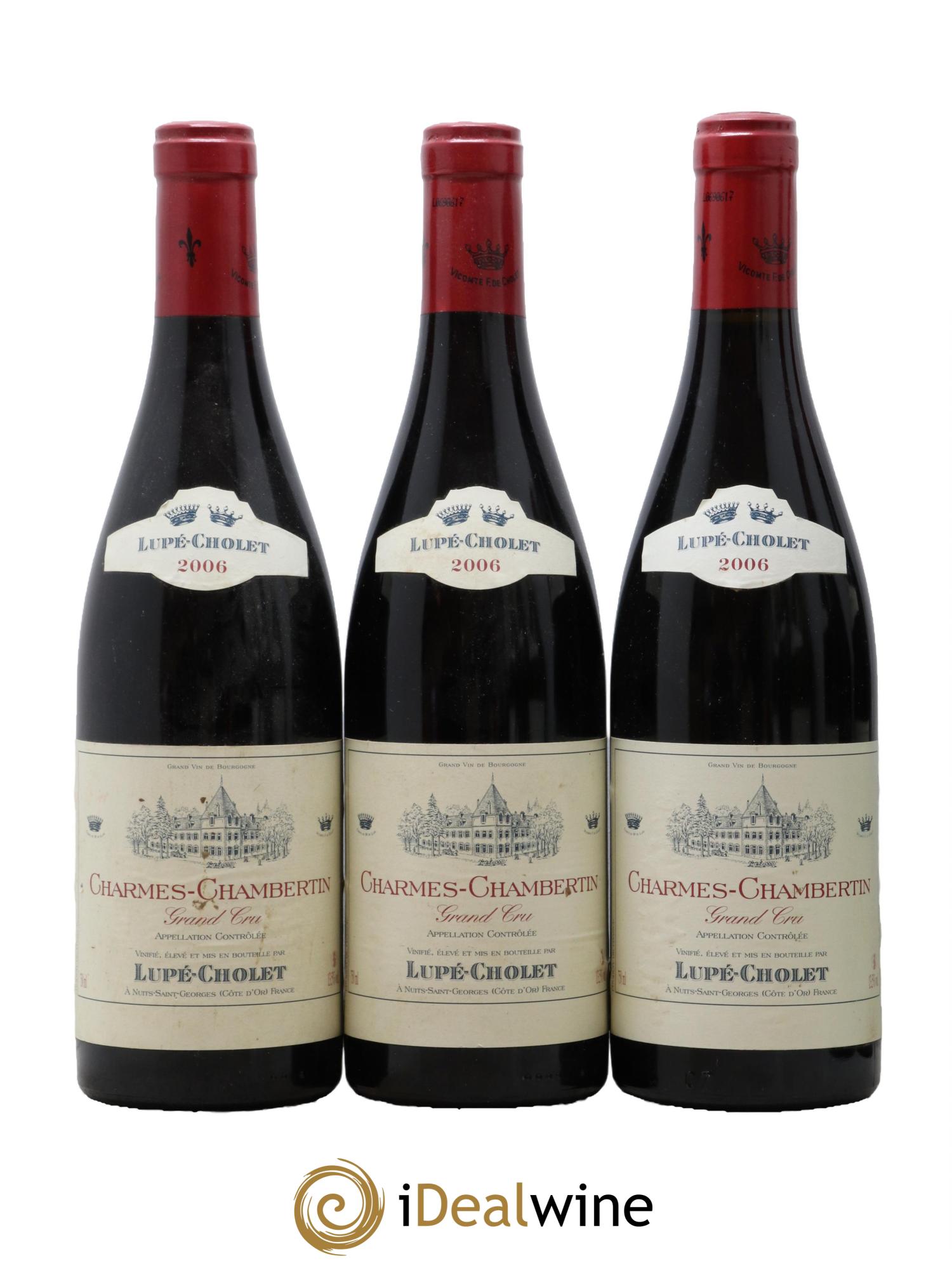 Charmes-Chambertin Grand Cru Lupe Cholet 2006 - Lot de 3 bouteilles - 0