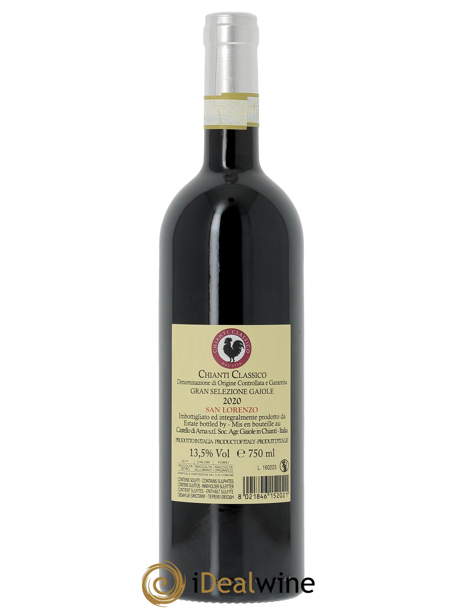Chianti Classico DOCG San Lorenzo Castello di Ama  2020 - Posten von 1 Flasche - 1