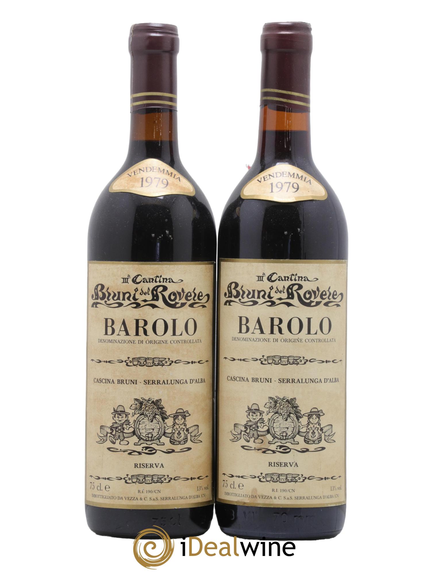 Barolo Riserva Cantina Bruni 1979 - Lot de 2 bouteilles - 0