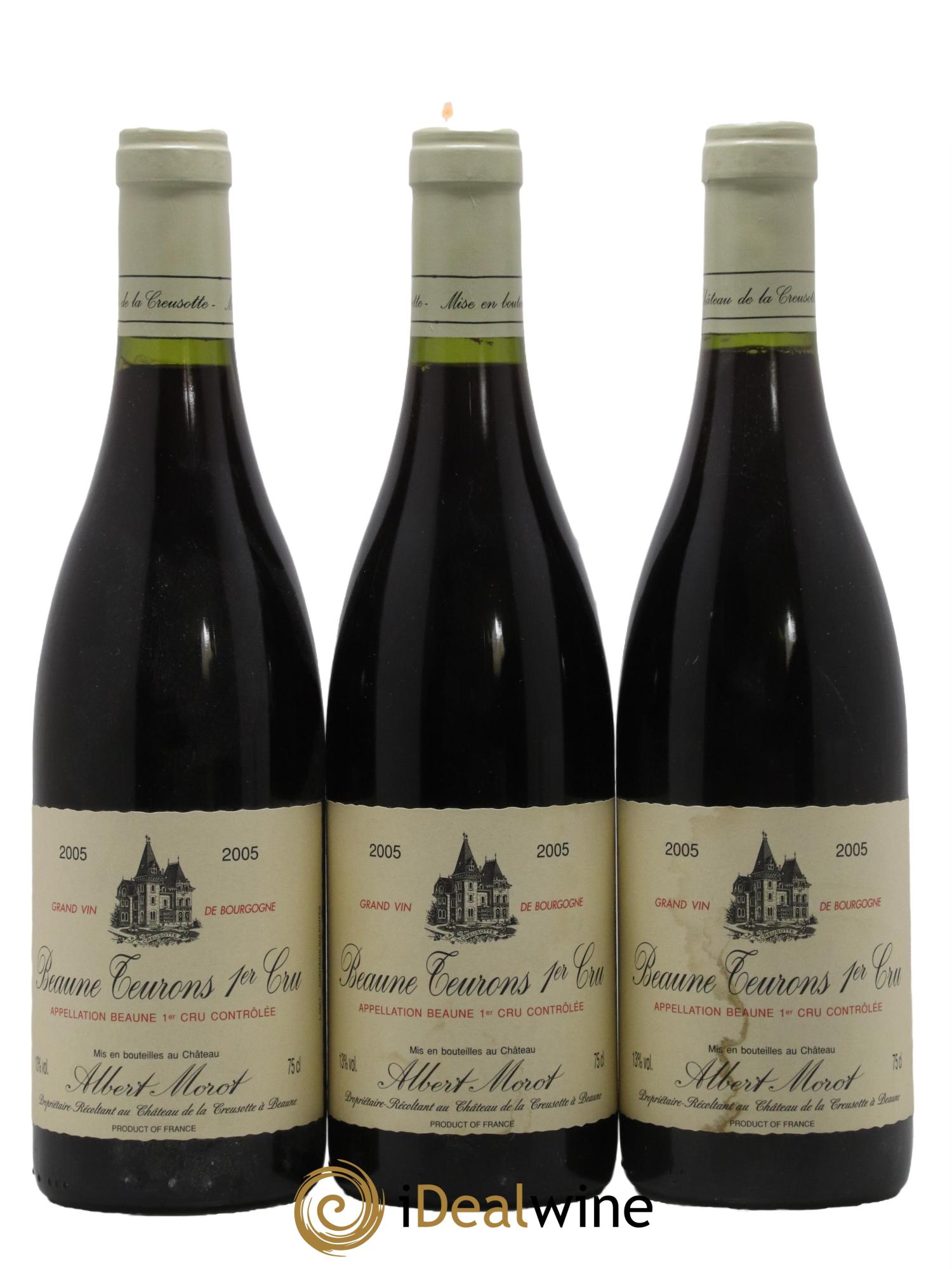 Beaune 1er Cru Les Teurons Domaine Albert Morot 2005 - Lot de 3 bouteilles - 0