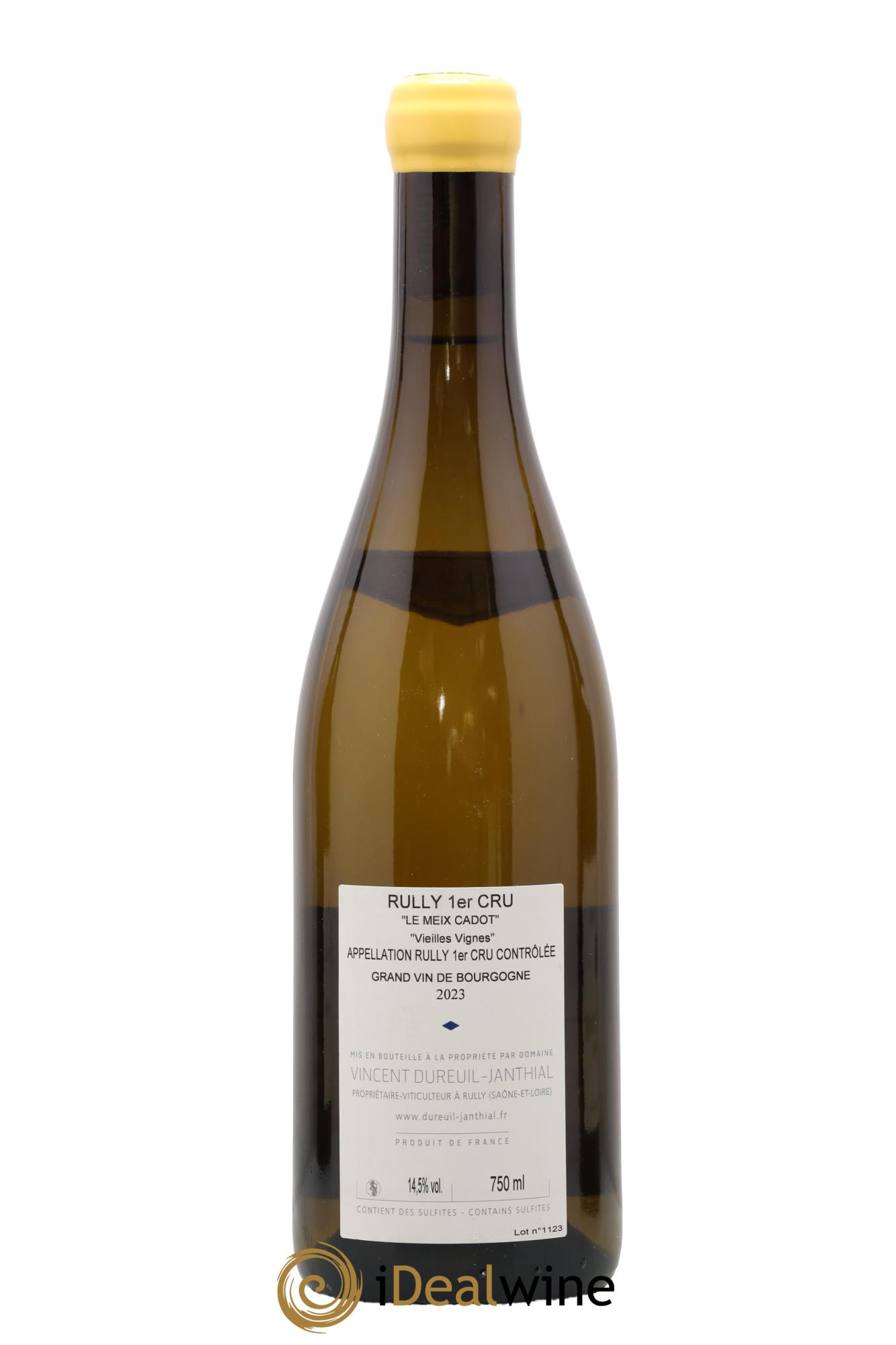 Rully 1er Cru Le Meix Cadot Vieilles Vignes Vincent Dureuil-Janthial 2023 - Lot of 1 bottle - 1
