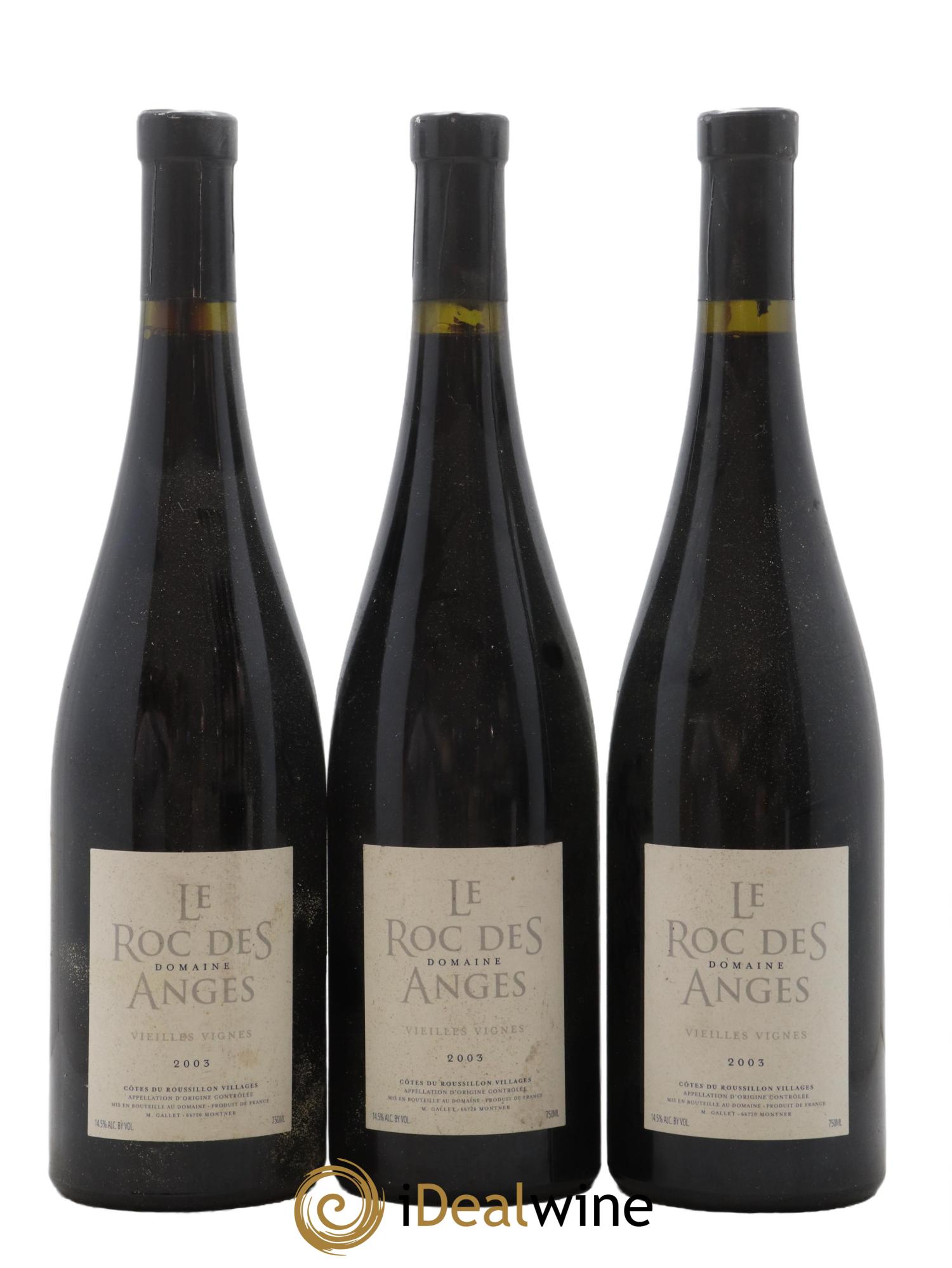 Côtes du Roussillon Vieilles Vignes Roc des Anges 2003 - Lot of 3 bottles - 0