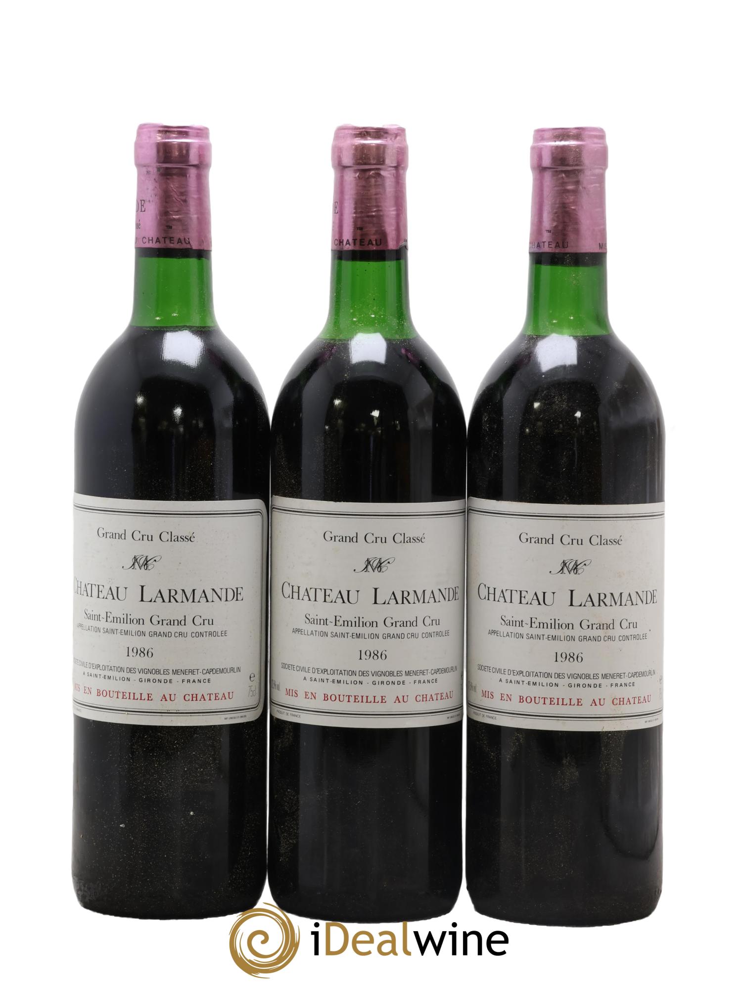 Château Larmande Grand Cru Classé 1986 - Posten von 3 Flaschen - 0