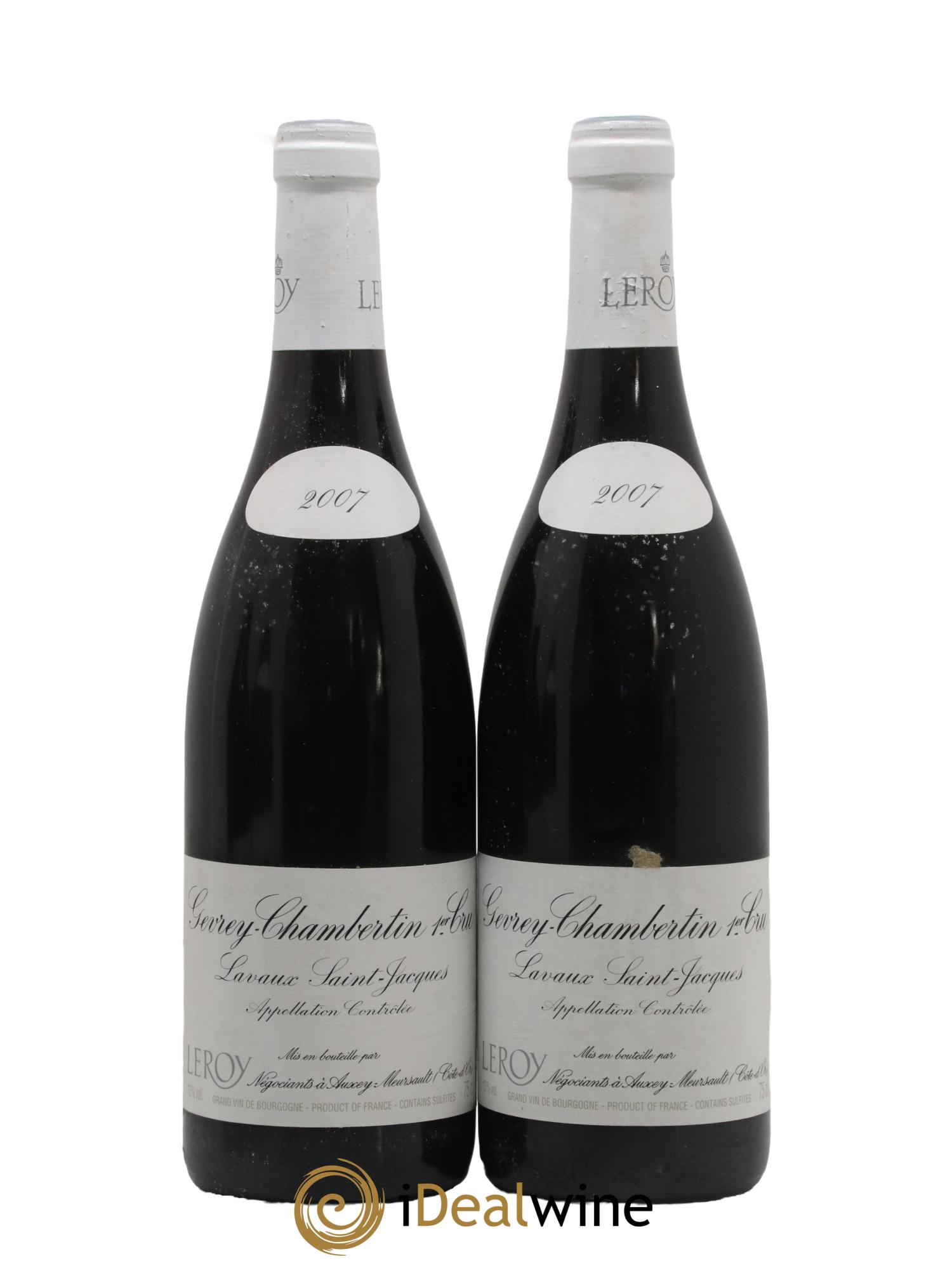 Gevrey-Chambertin 1er Cru Lavaux Saint-Jacques Leroy SA 2007 - Lot de 2 bouteilles - 0