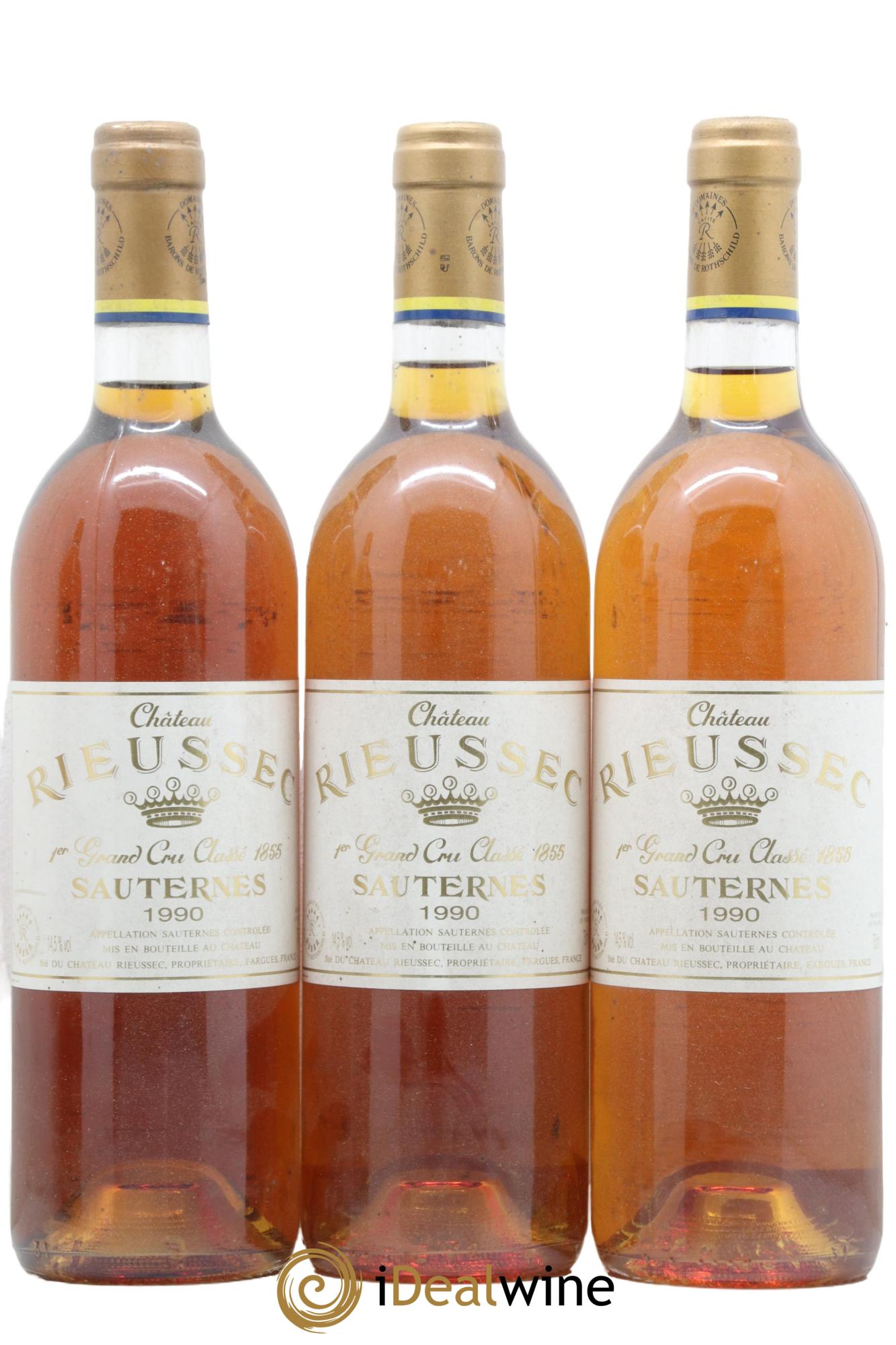 Château Rieussec 1er Grand Cru Classé 1990 - Lotto di 3 bottiglie - 0