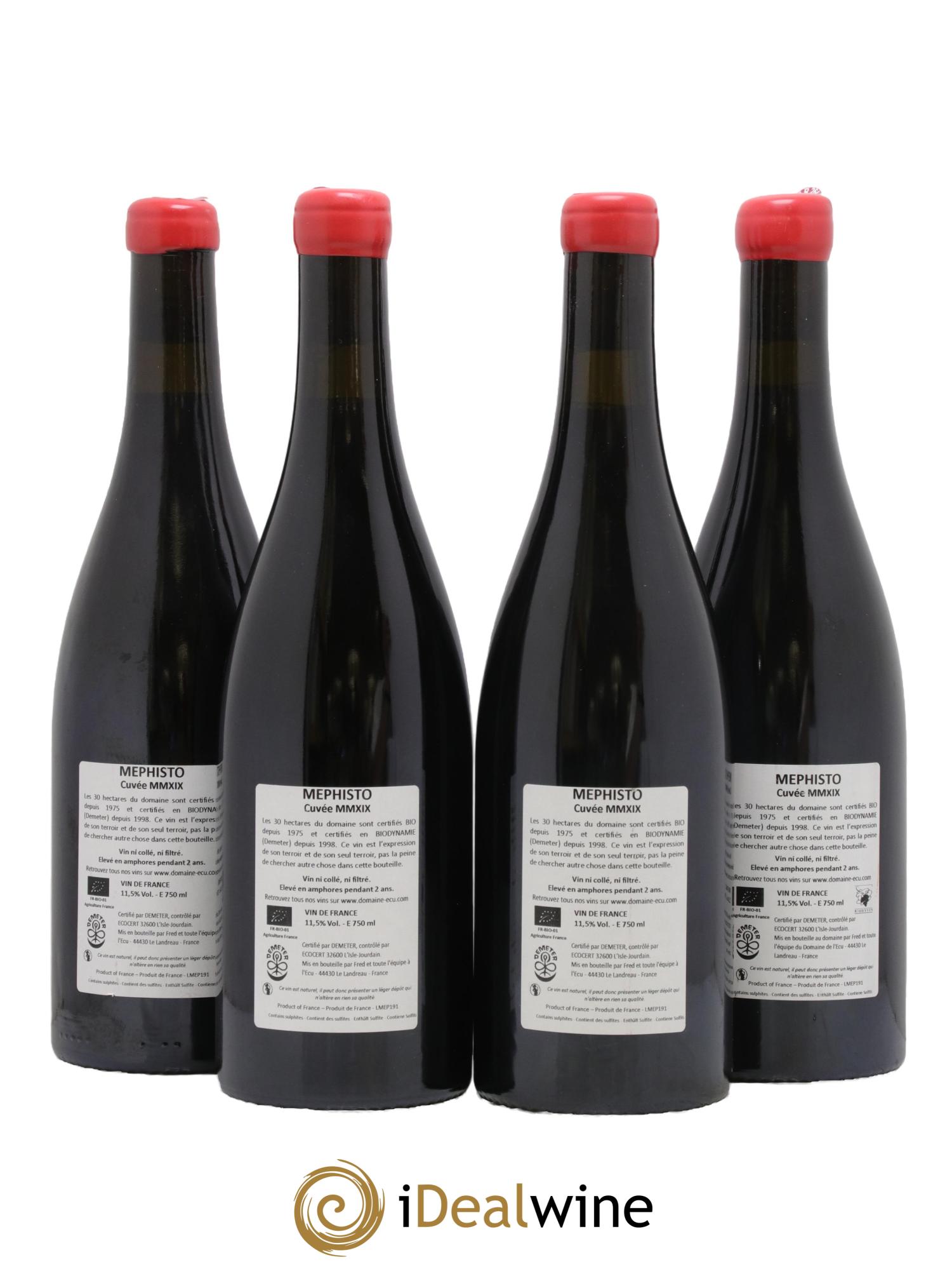 Vin de France Méphisto Domaine de L'Ecu 2019 - Lot de 4 bouteilles - 1