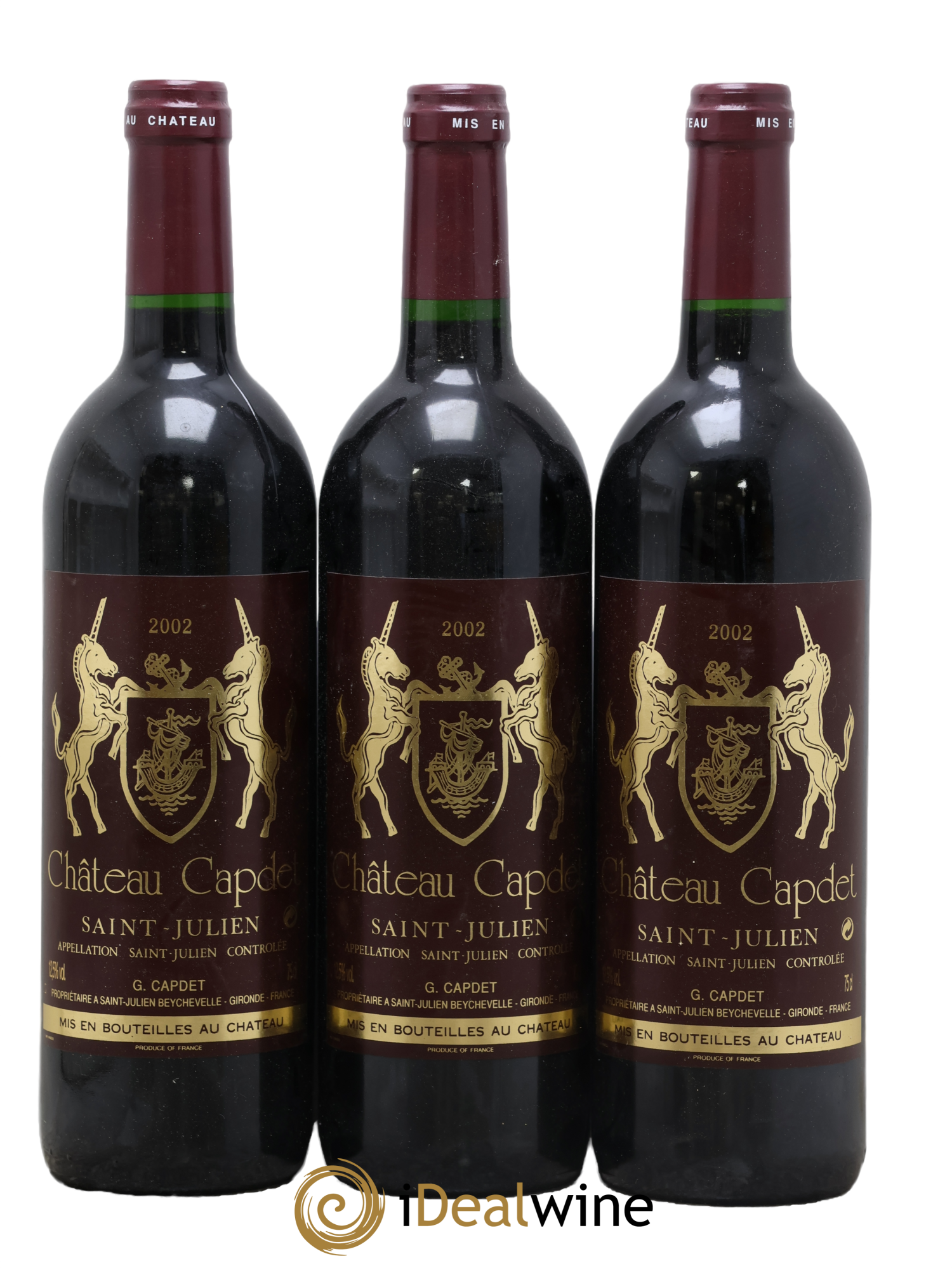 Saint-Julien Château Capdet 2002 - Lot de 3 bouteilles - 0