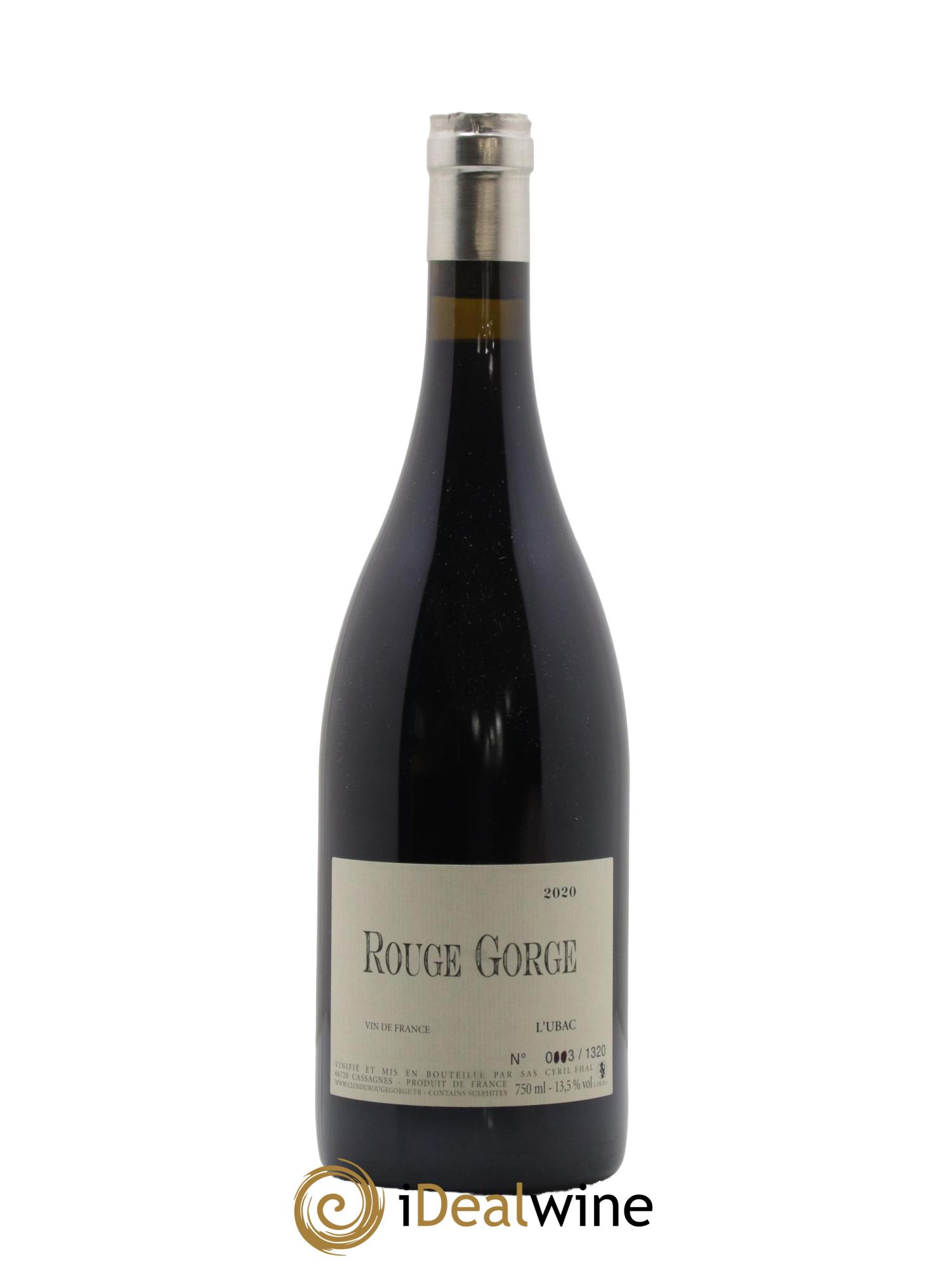 Côtes Catalanes Clos du Rouge Gorge L'Ubac Cyril Fhal 2020 - Lot de 1 bouteille - 0