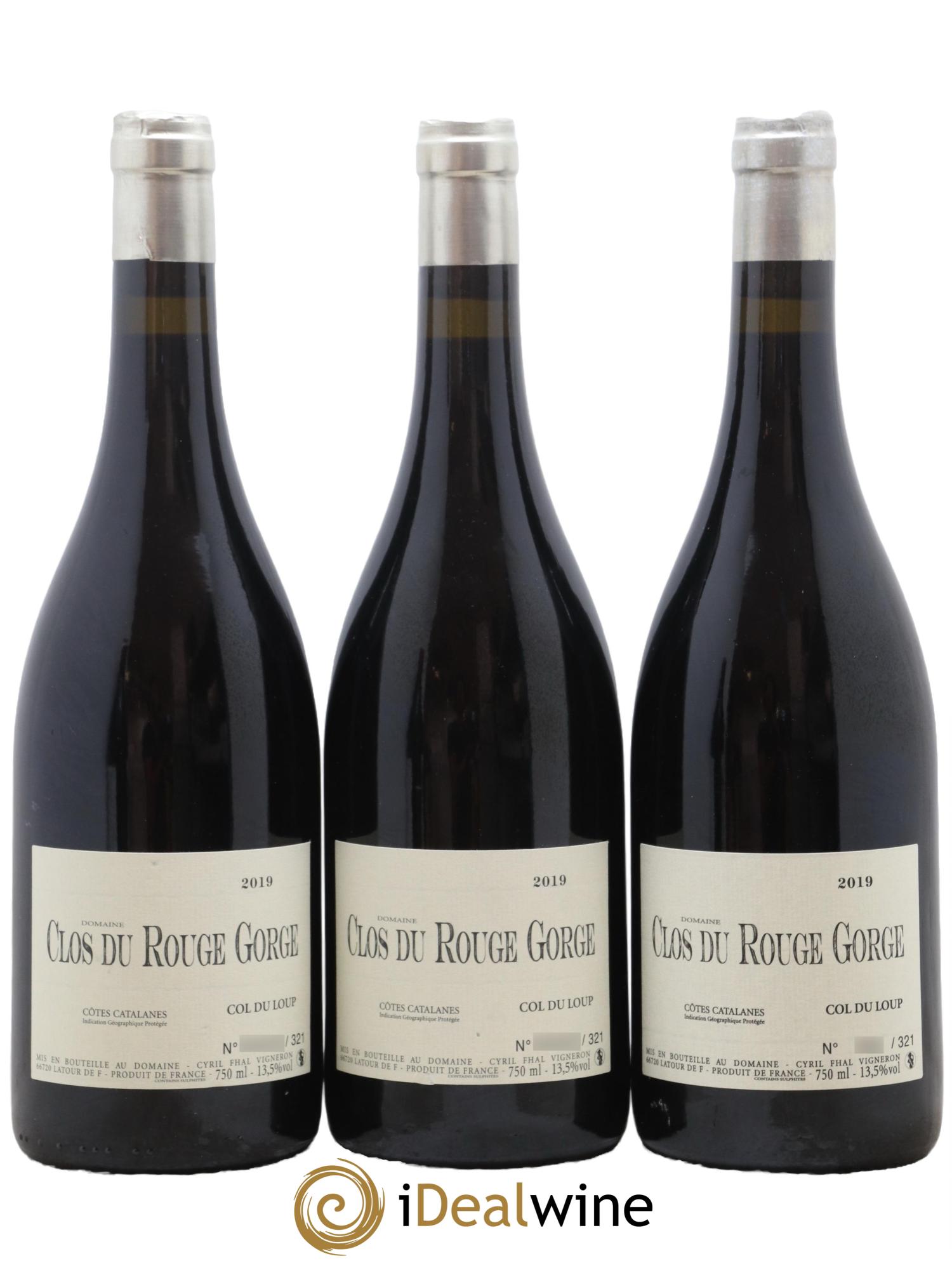 Côtes Catalanes (VDP des Côtes Catalanes) Col Du Loup Clos Du Rouge Gorge 2019 - Lot de 3 bouteilles - 0