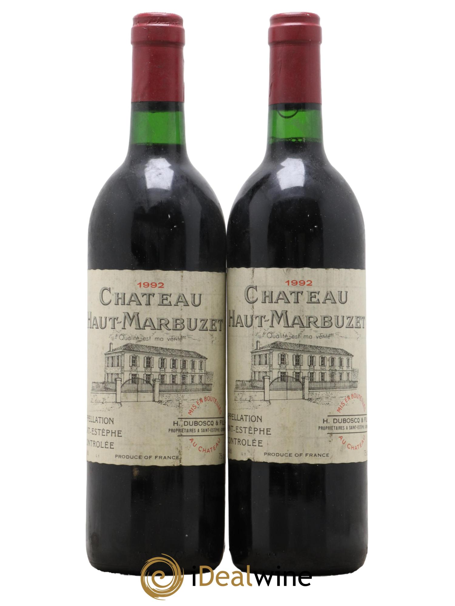 Château Haut Marbuzet 1992 - Lot de 2 bouteilles - 0