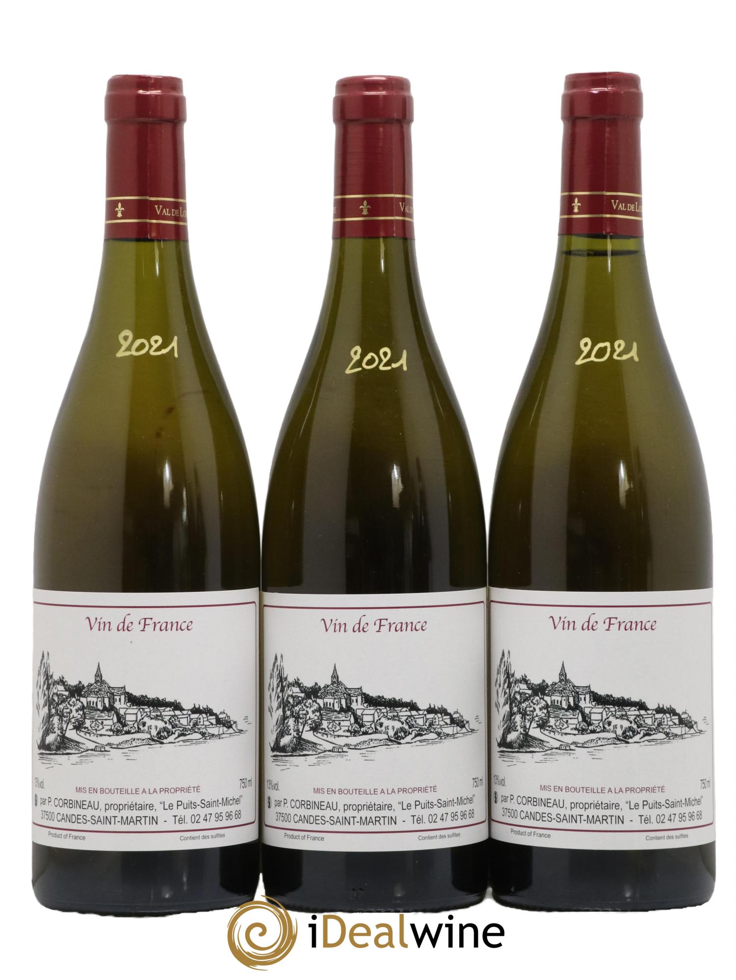 Vin de France Chenin Domaine Patrick Corbineau 2021 - Lot de 3 bouteilles - 0