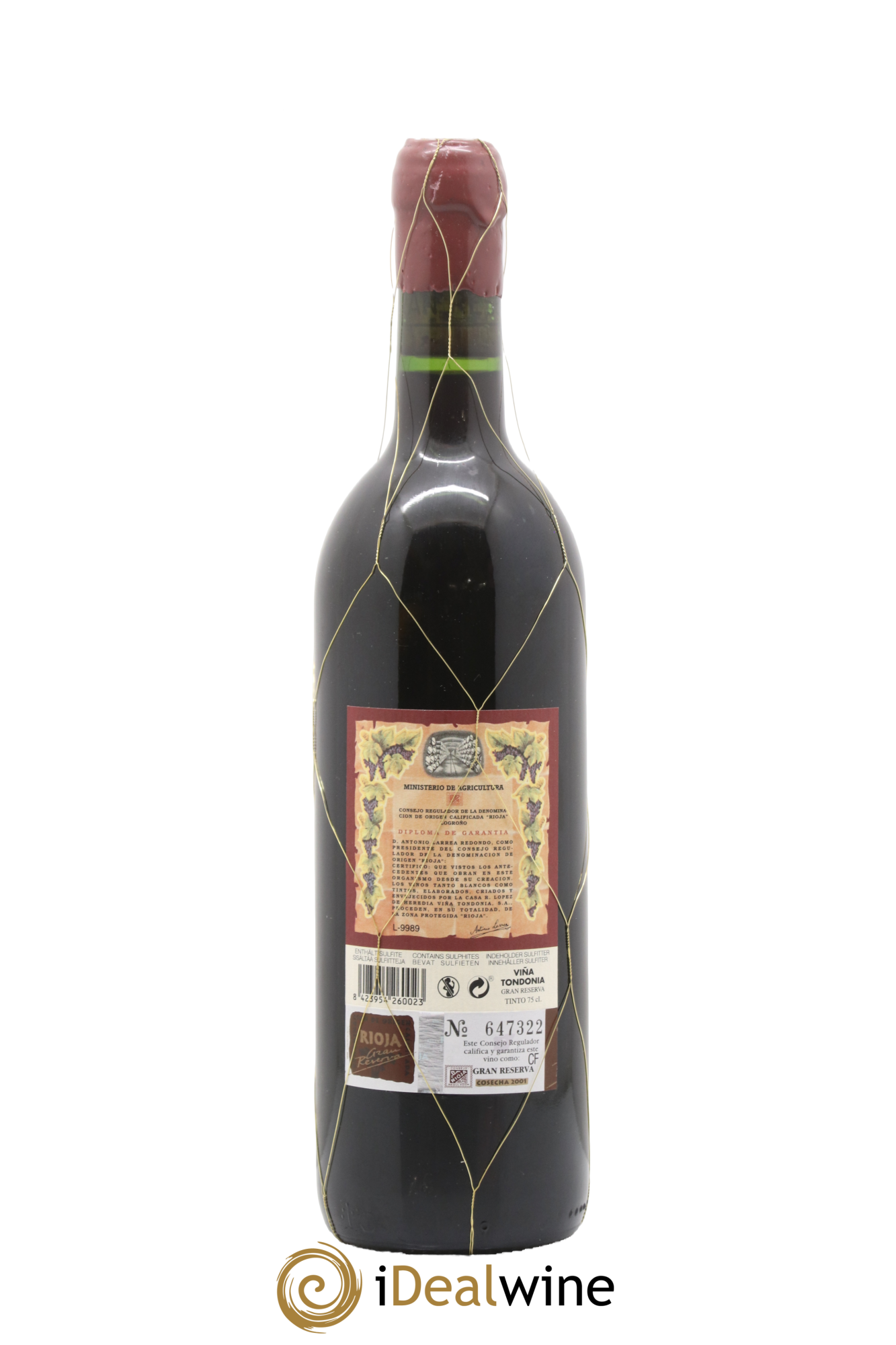 Rioja Gran Reserva Vina Tondonia R. Lopez de Heredia 2001 - Posten von 1 Flasche - 1
