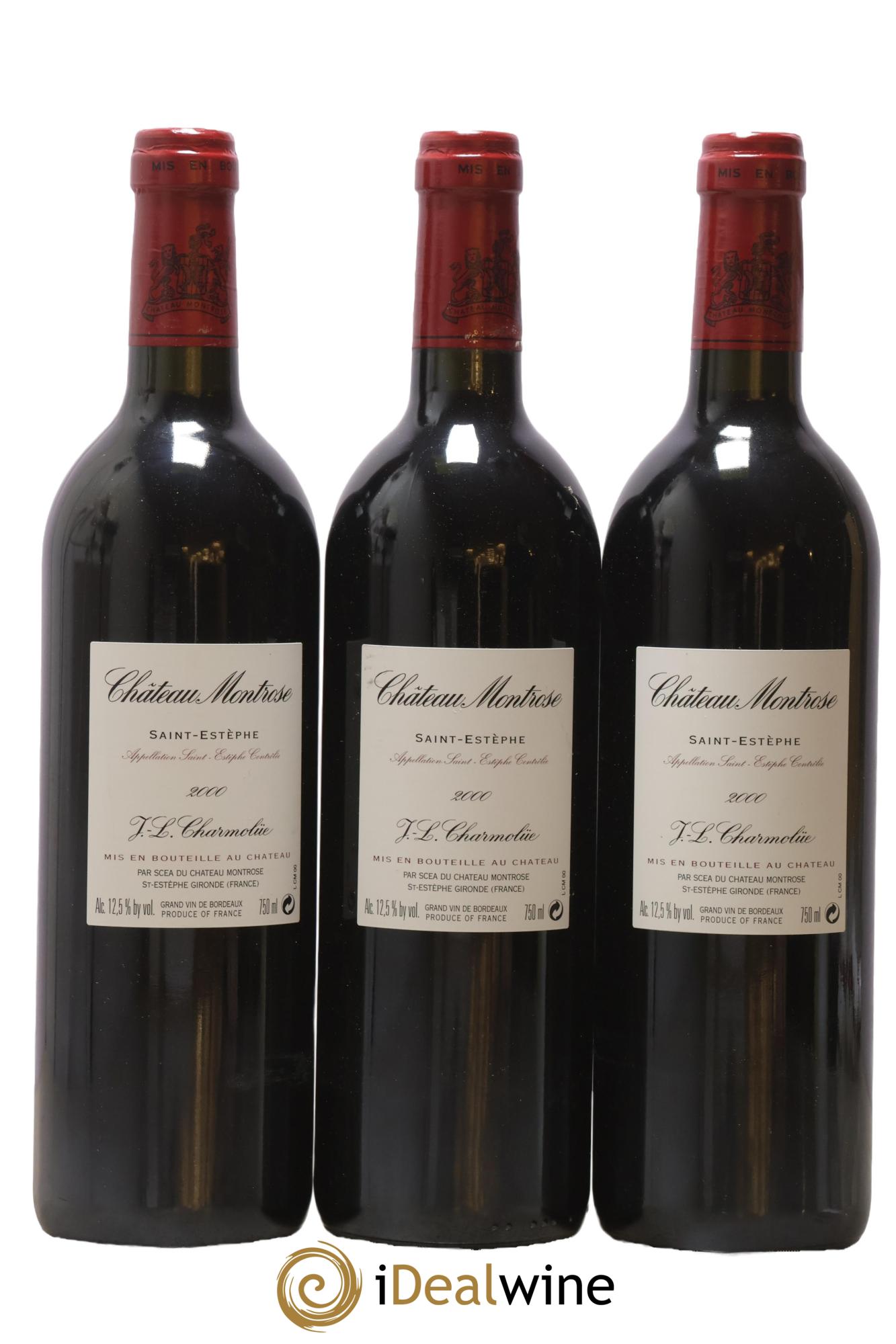 Château Montrose 2ème Grand Cru Classé 2000 - Lot de 3 bouteilles - 1