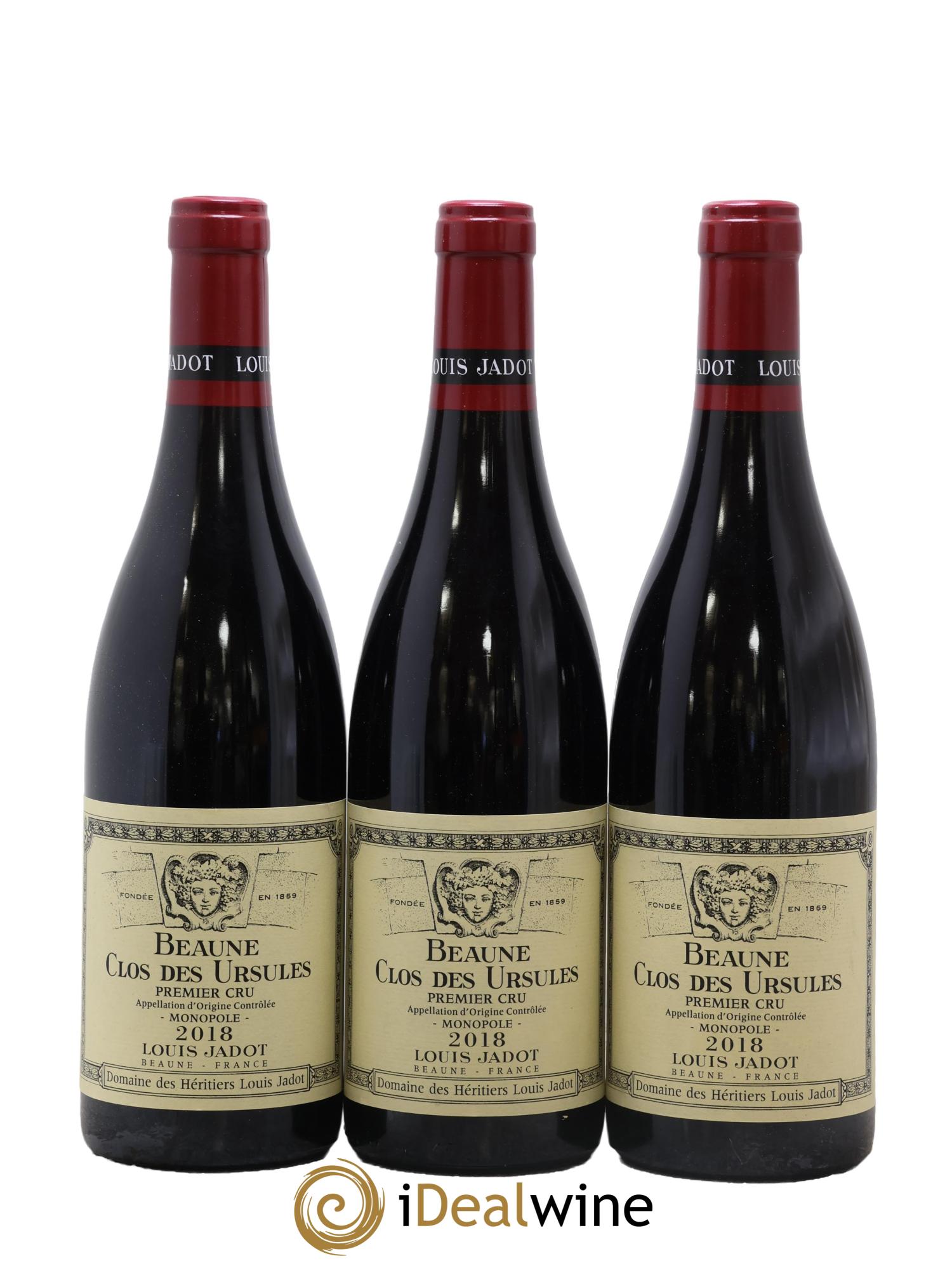 Beaune 1er Cru Clos des Ursules Monopole Héritiers Louis Jadot (Domaine des) - Louis Jadot 2018 - Lot de 3 bouteilles - 0