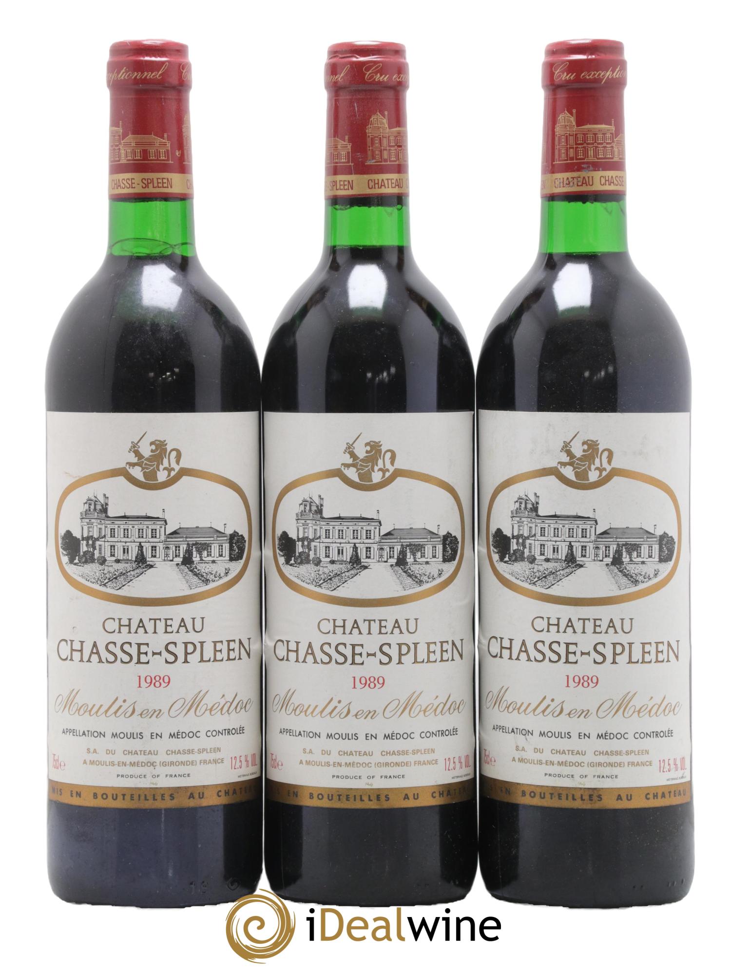 Château Chasse Spleen 1989 - Lot de 3 bouteilles - 0
