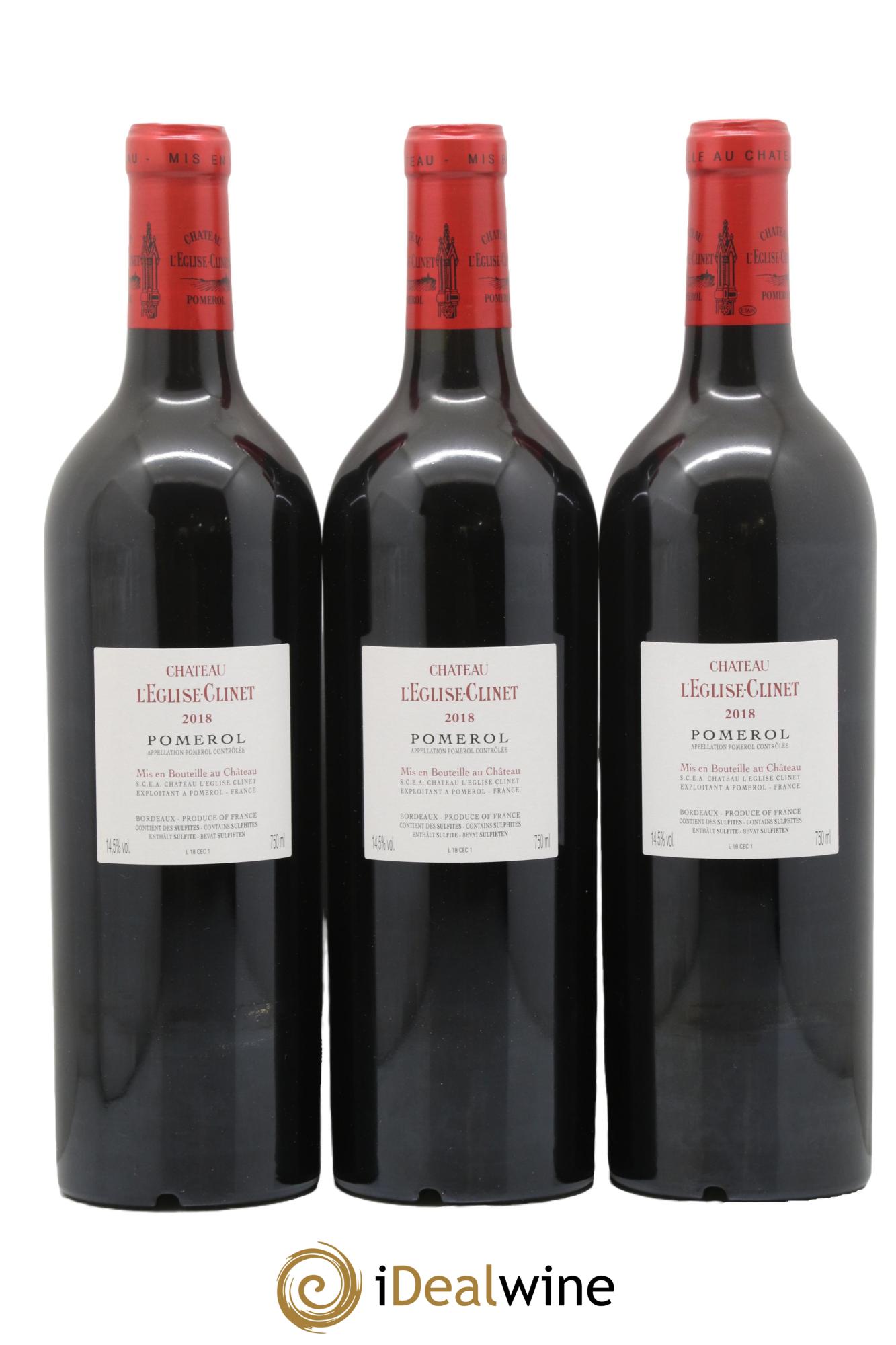 Château l' Église Clinet 2018 - Lot of 3 bottles - 1