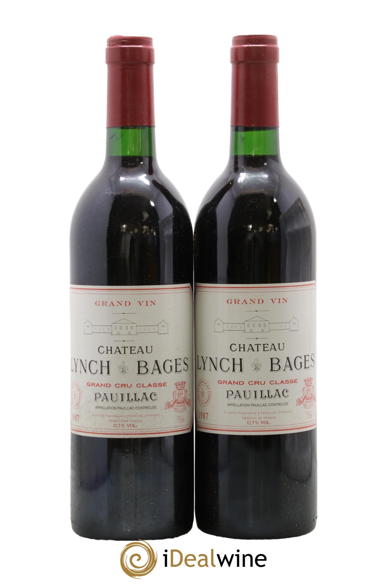 Château Lynch Bages 5ème Grand Cru Classé 1987 - Lot de 2 bouteilles - 0