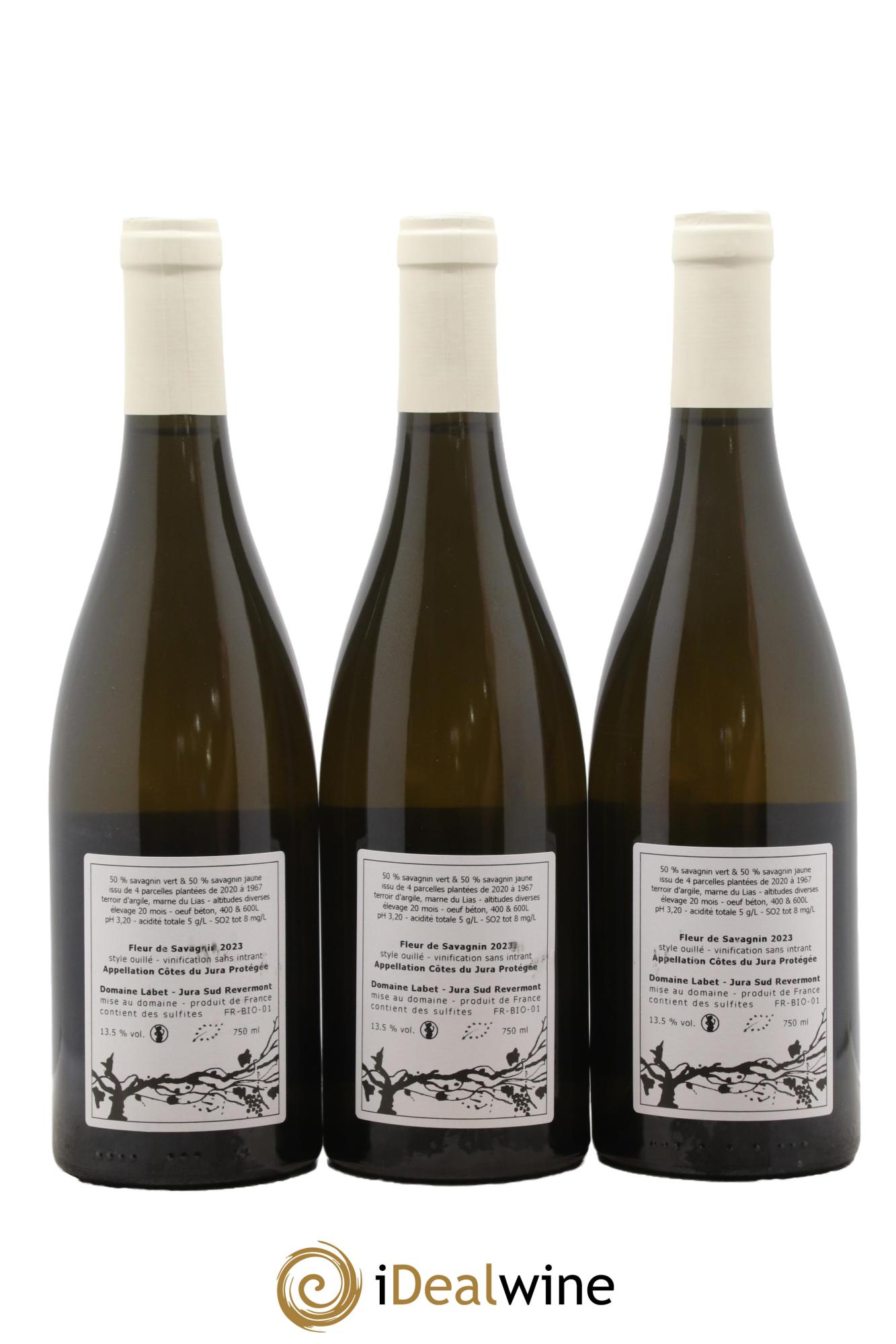 Côtes du Jura Fleur de Savagnin Romain - Julien - Charline Labet 2023 - Posten von 3 Flaschen - 1