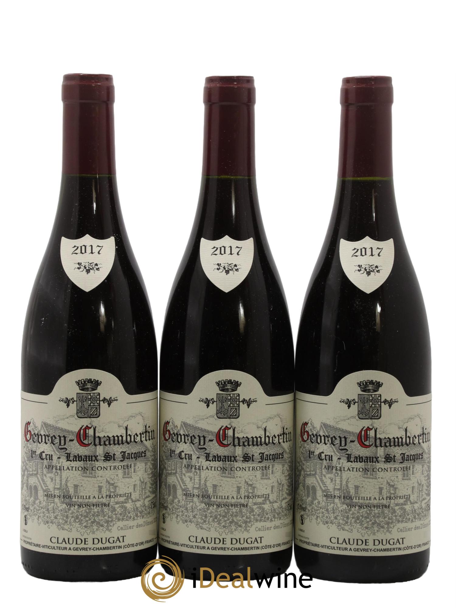 Gevrey-Chambertin 1er Cru Lavaux Saint-Jacques Claude Dugat 2017 - Lot de 3 bouteilles - 0