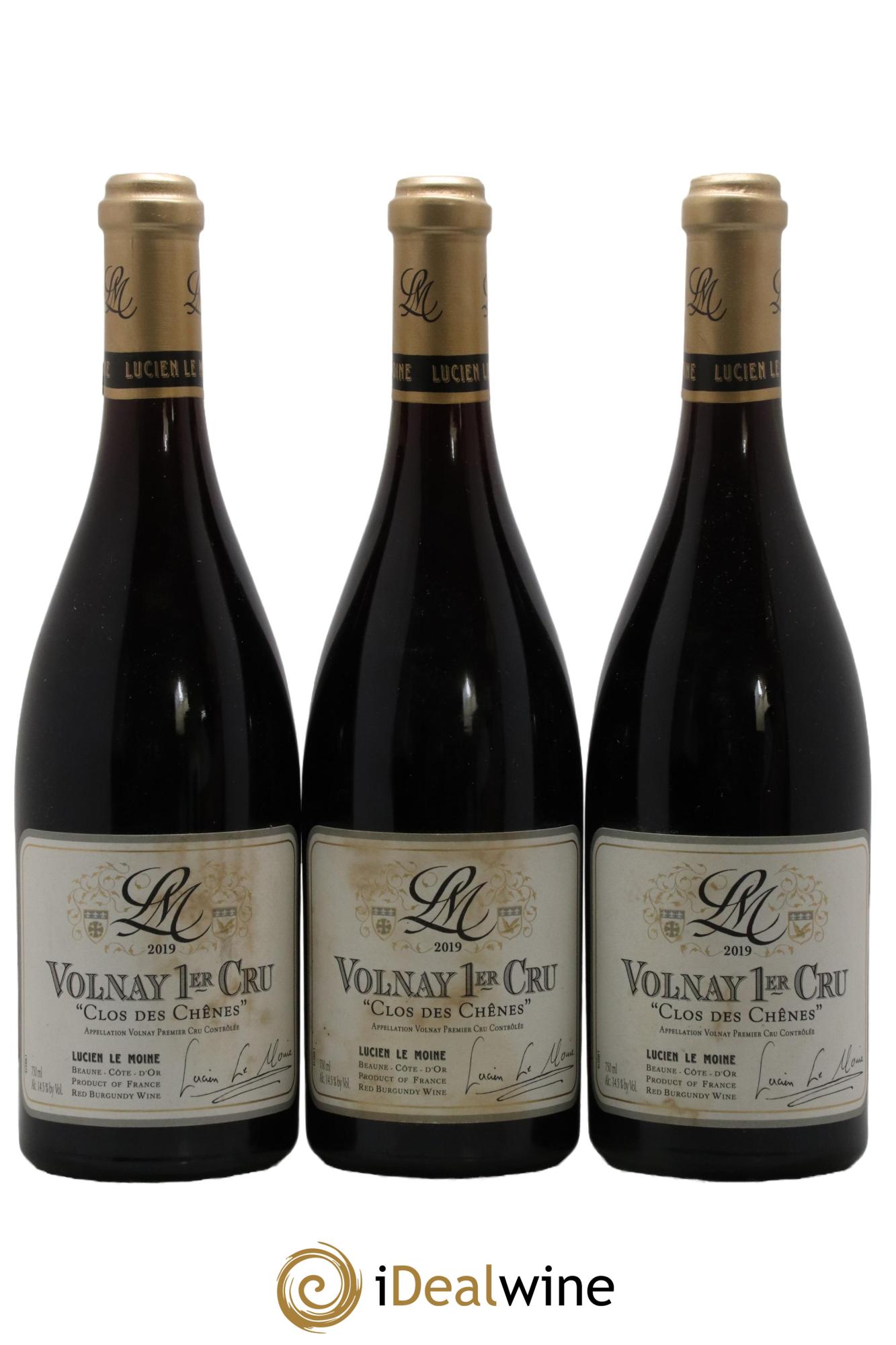 Volnay 1er Cru Clos des Chênes Lucien Le Moine 2019 - Lotto di 3 bottiglie - 0