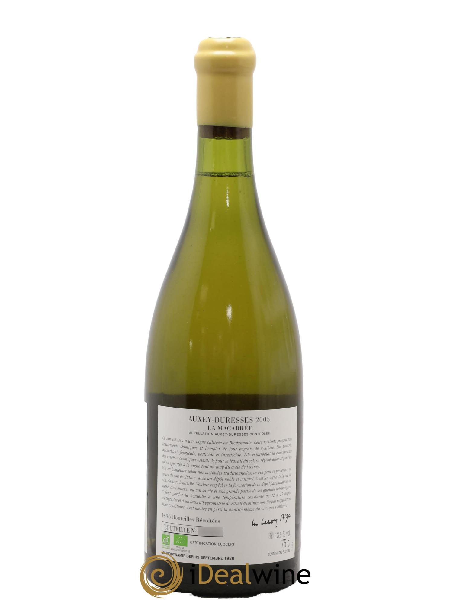 Auxey-Duresses La Macabrée d'Auvenay (Domaine)  2005 - Lot of 1 bottle - 1