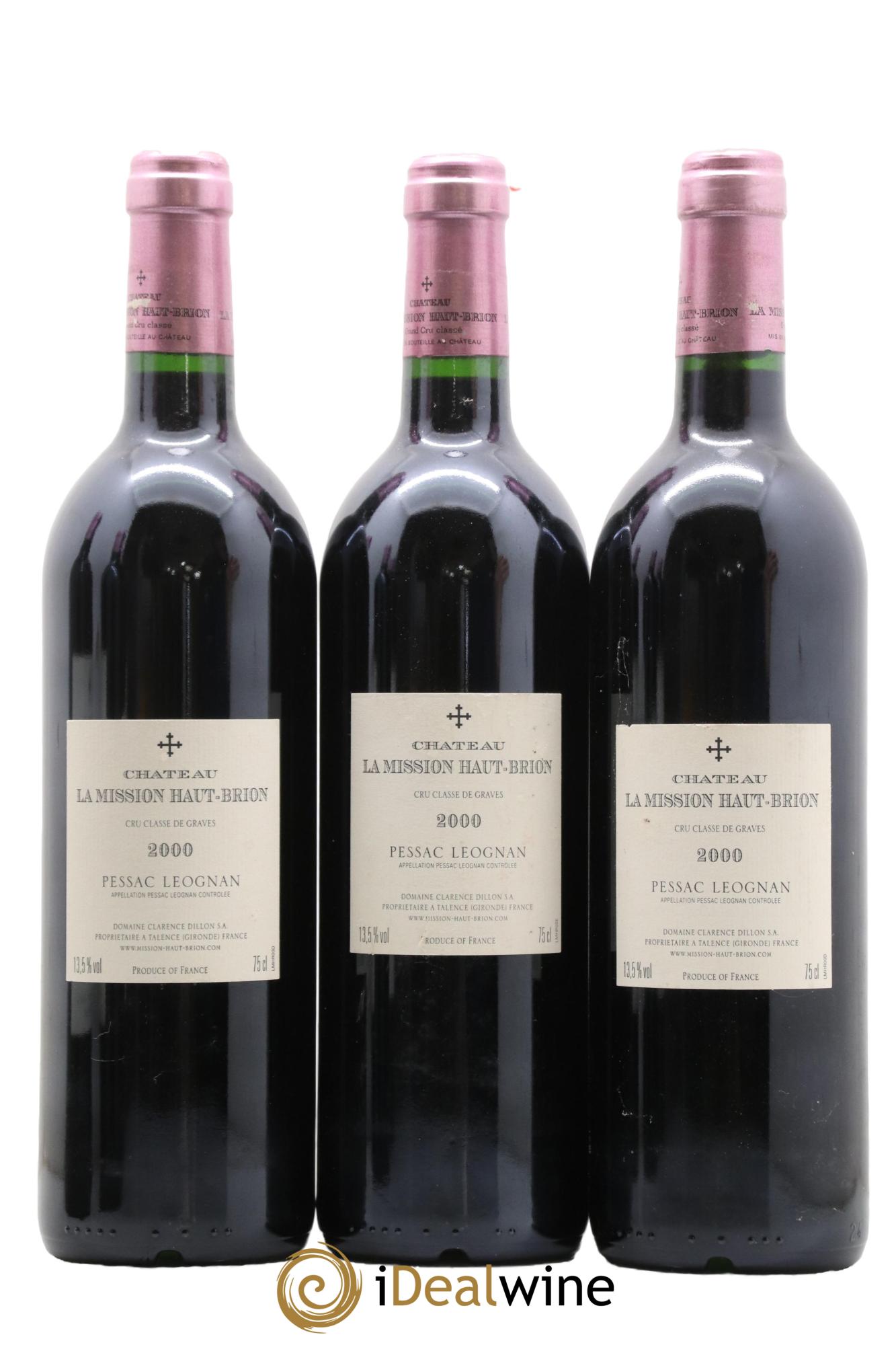 Château la Mission Haut-Brion Cru Classé de Graves 2000 - Posten von 6 Flaschen - 2