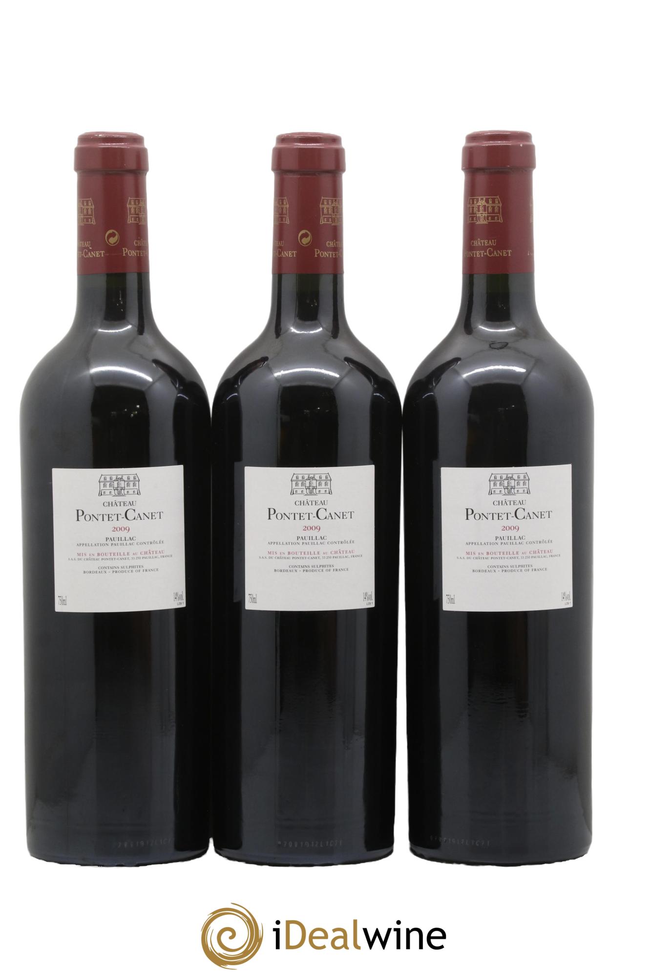 Château Pontet Canet 5ème Grand Cru Classé  2009 - Lot de 3 bouteilles - 1