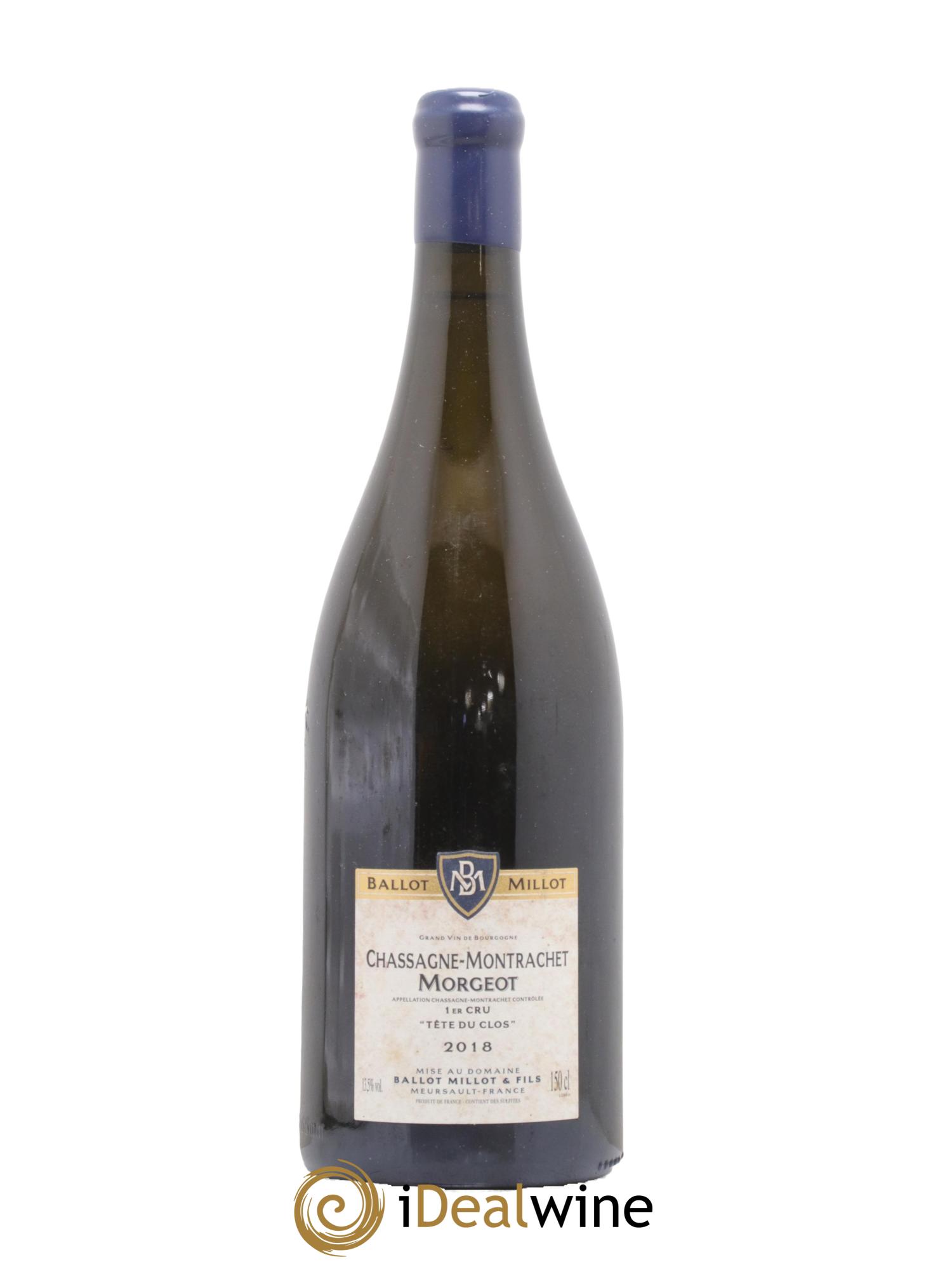 Chassagne-Montrachet 1er Cru Morgeot Tête De Clos Ballot Millot 2018 - Lot de 1 magnum - 0