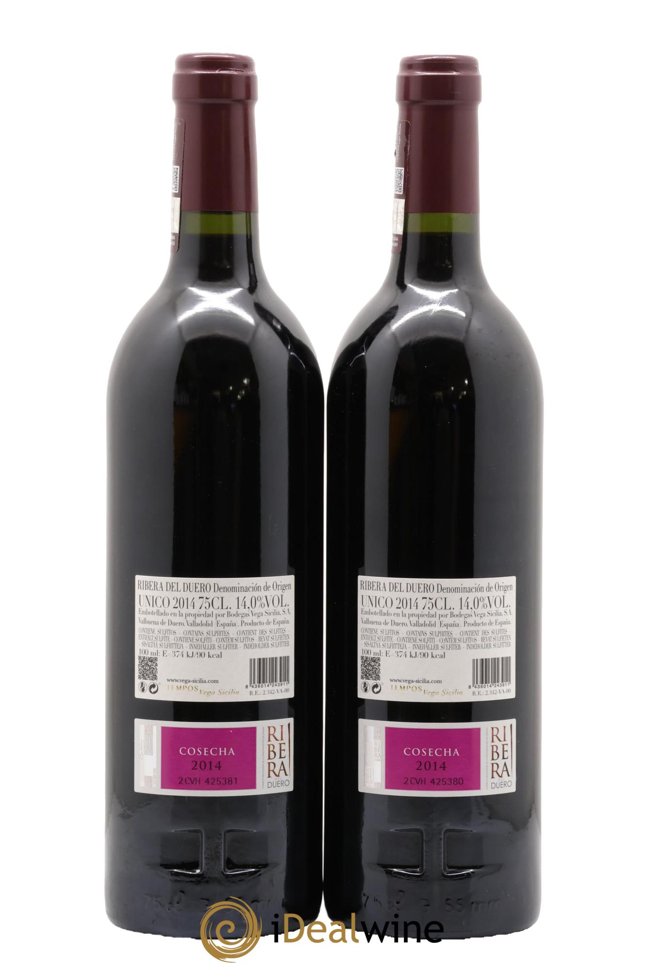 Ribera Del Duero DO Vega Sicilia Unico Famille Alvarez 2014 - Lot of 2 bottles - 1