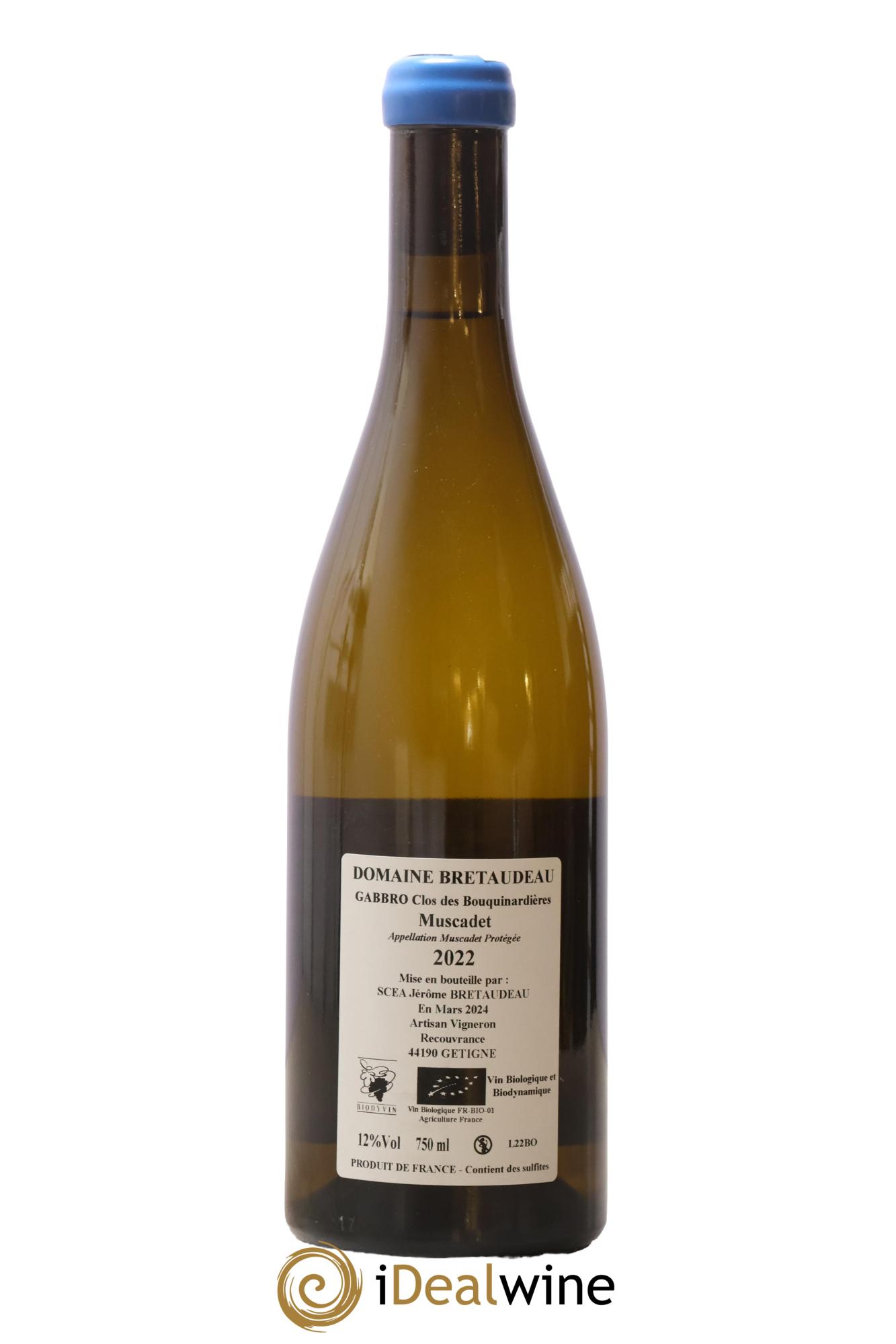Muscadet-Sèvre-et-Maine Gabbro Clos des Bouquinardières Jérôme Bretaudeau - Domaine de Bellevue 2022 - Lot of 1 bottle - 1