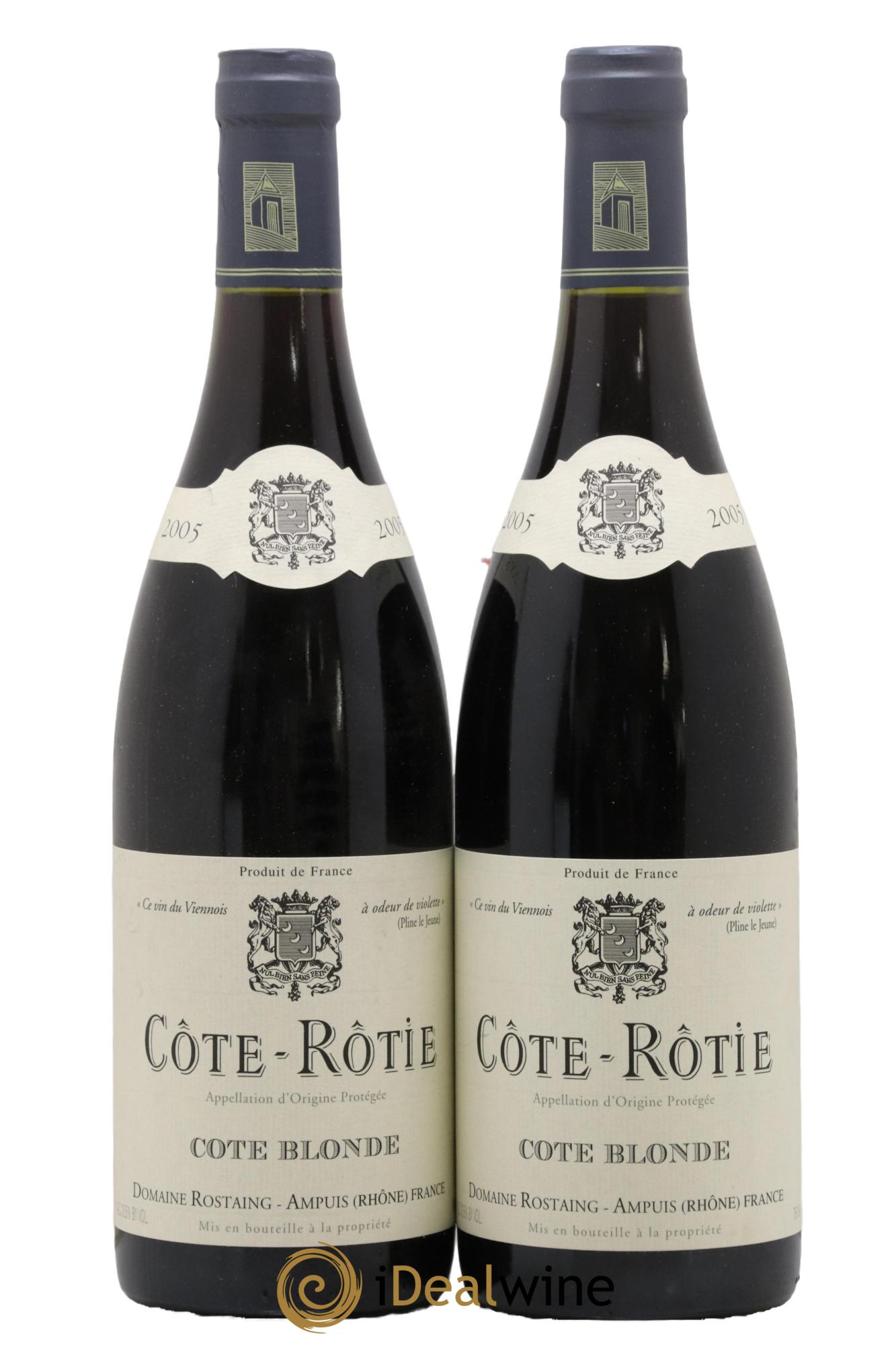 Côte-Rôtie Côte Blonde René Rostaing 2005 - Lot of 2 bottles - 0