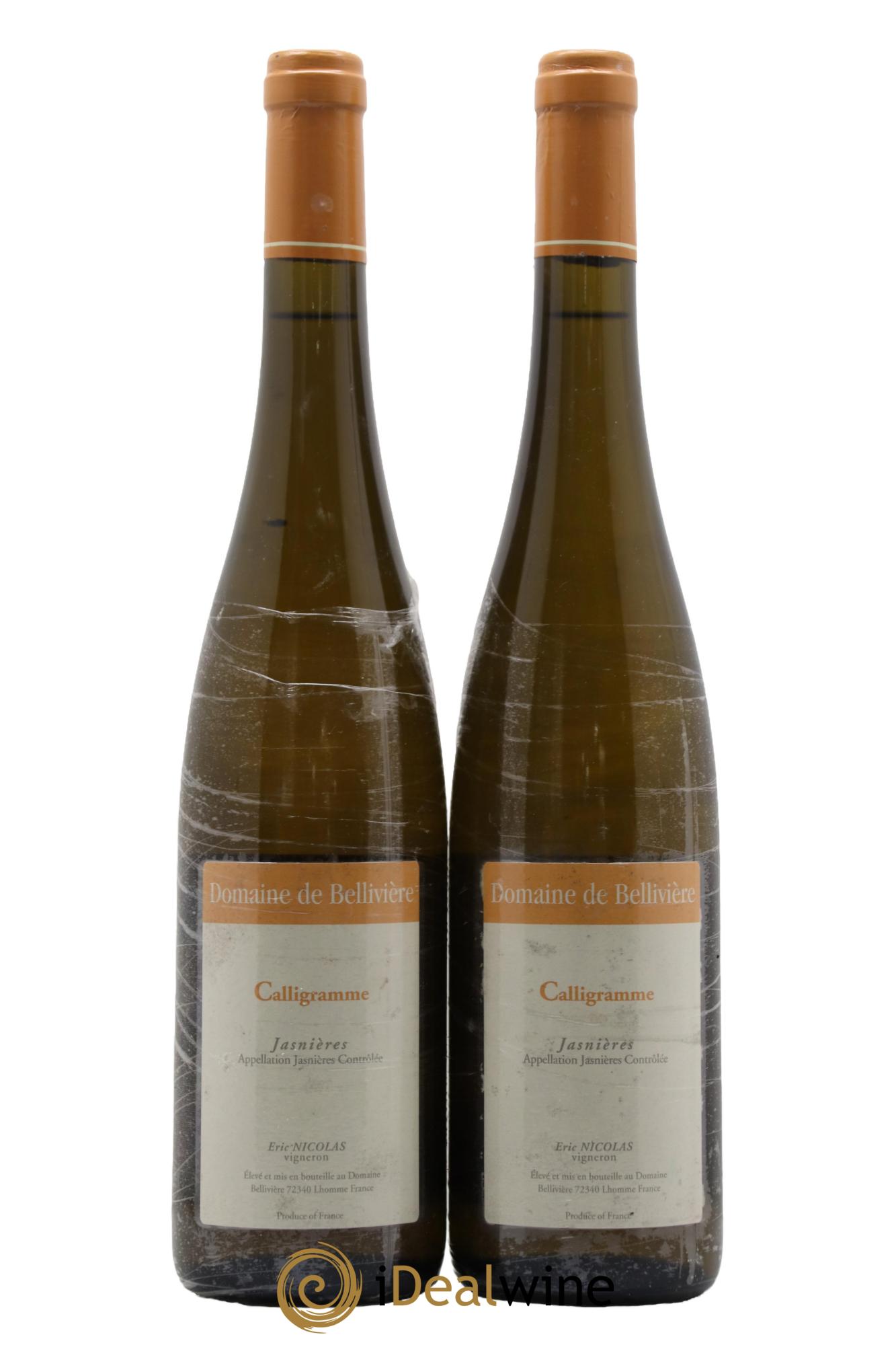 Jasnières Calligramme Domaine de Bellivière 2015 - Lot de 2 bouteilles - 0
